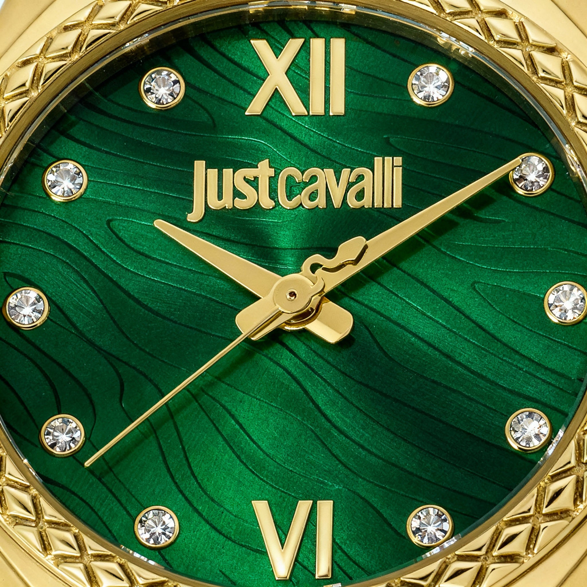 Just Cavalli Animalier Bracelet Women's 30mm Yellow Gold Stainless Steel Quartz Watch, Bottle Green Dial, Arabic Numerals, Photo 3