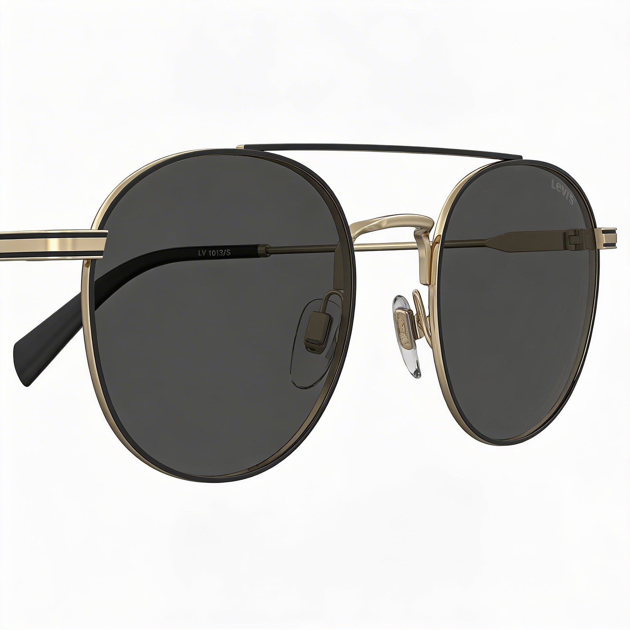 Gafas de sol unisex Levi's Lv 1013/S de acero inoxidable, redondas, doradas y sin polarizar, con protección UV, 54 mm, Photo 3
