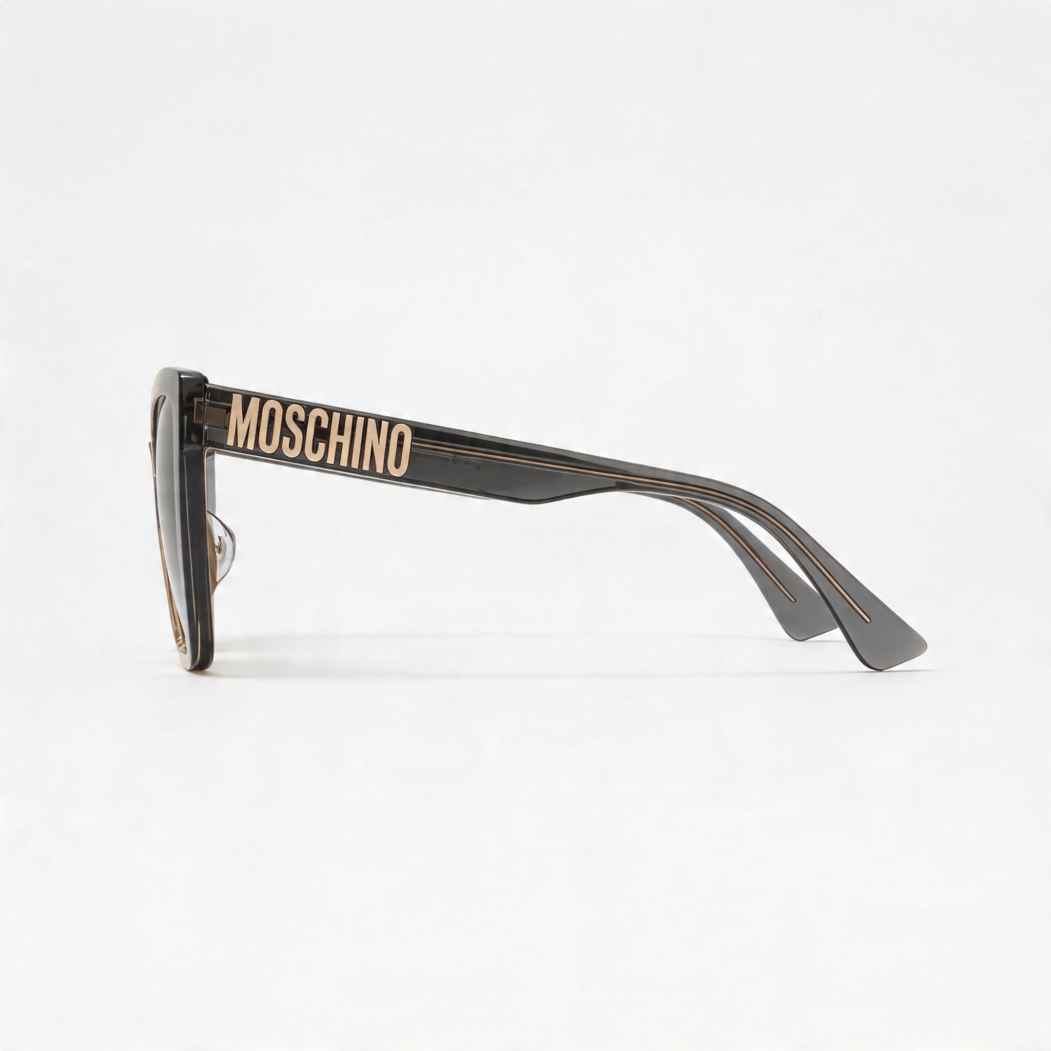 Moschino Men's MOS155/S Acetate Grey Ochre Frame Dark Grey Shaded Lens UV Sunglasses 55-18-140, Photo 3