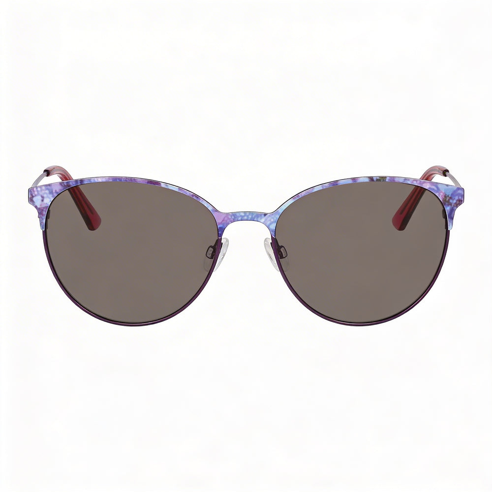 BEBE Classic Women's Plum Acetate Eyewear with Multicolor Lenses, 100% UV Protection, 57-17-140mm