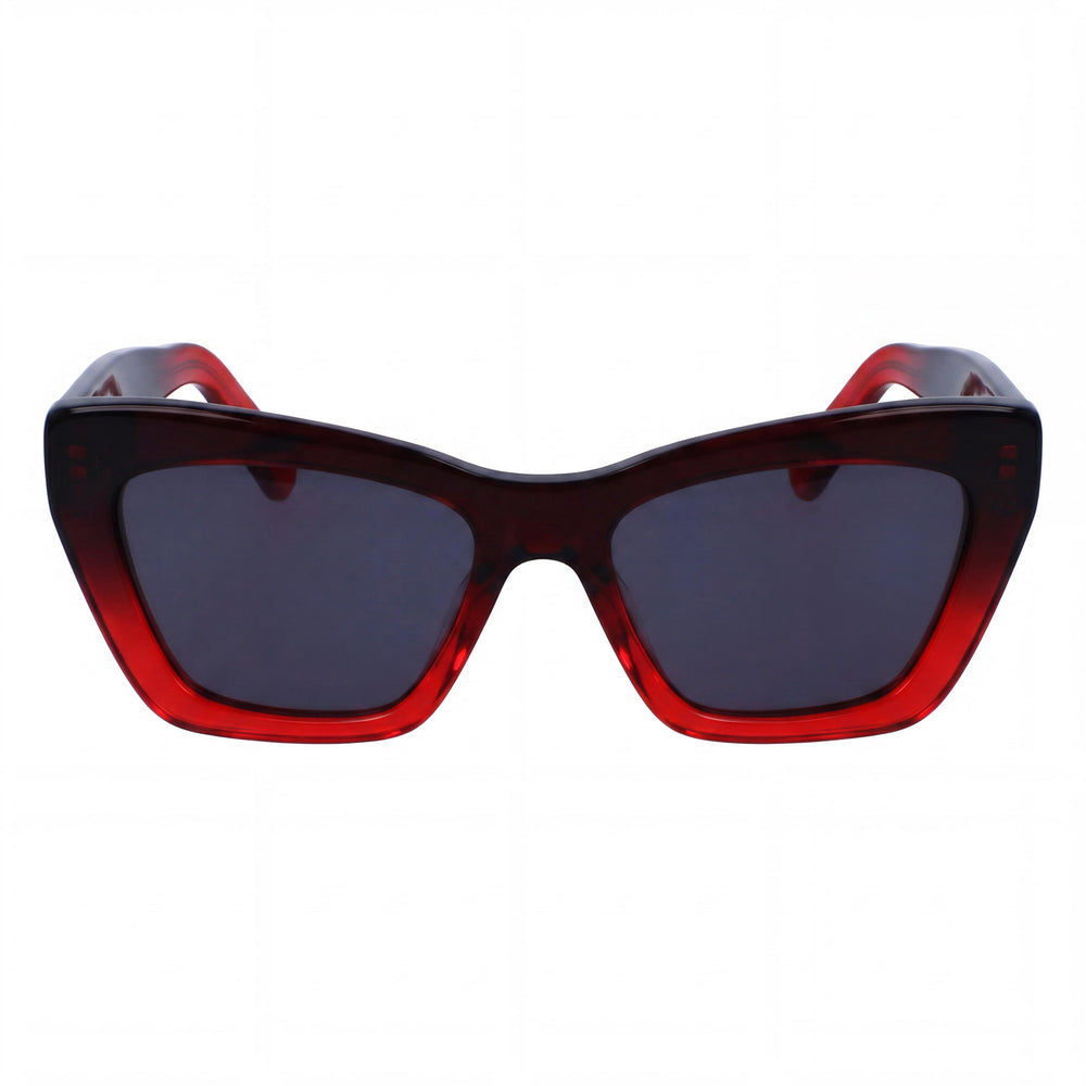 Salvatore Ferragamo Sf929sn Women's Transparent Dark Red Gradient Stainless Steel UV Protection Non-Polarized 55mm