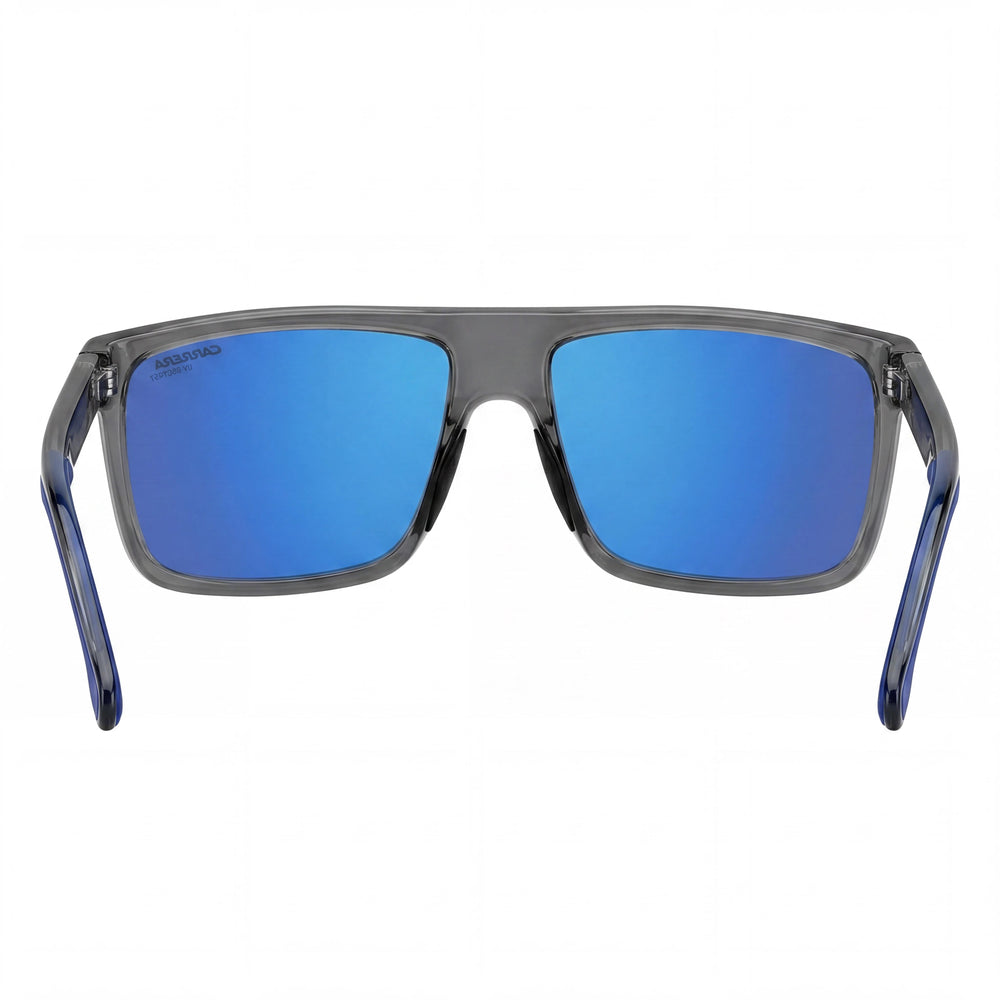 Carrera 8055/S Men's Transparent Grey Polyamide Frame, Blue Multilayer Lenses, UV Protection, 58mm