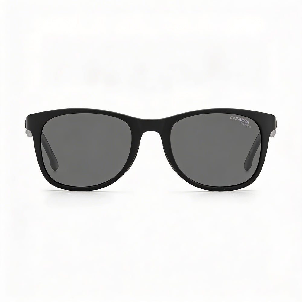 Gafas de sol Carrera 8054/S para hombre, montura de poliamida negra mate con lentes grises, 52 mm, 100 % protección UV