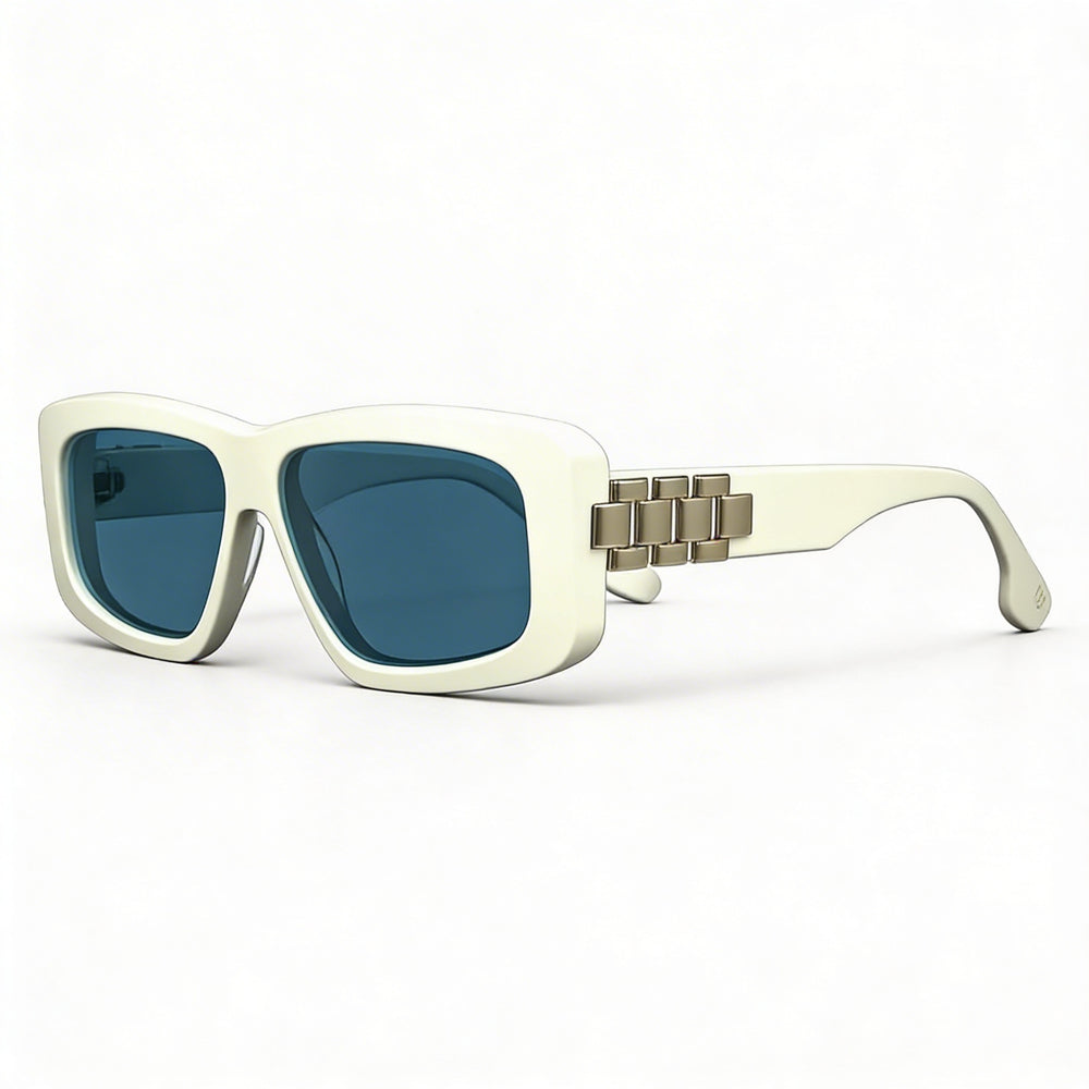 Victoria Beckham Vb669s Unisex White Plastic Modified Rectangular Non-Polarized 100% UV Protection Sunglasses 55mm
