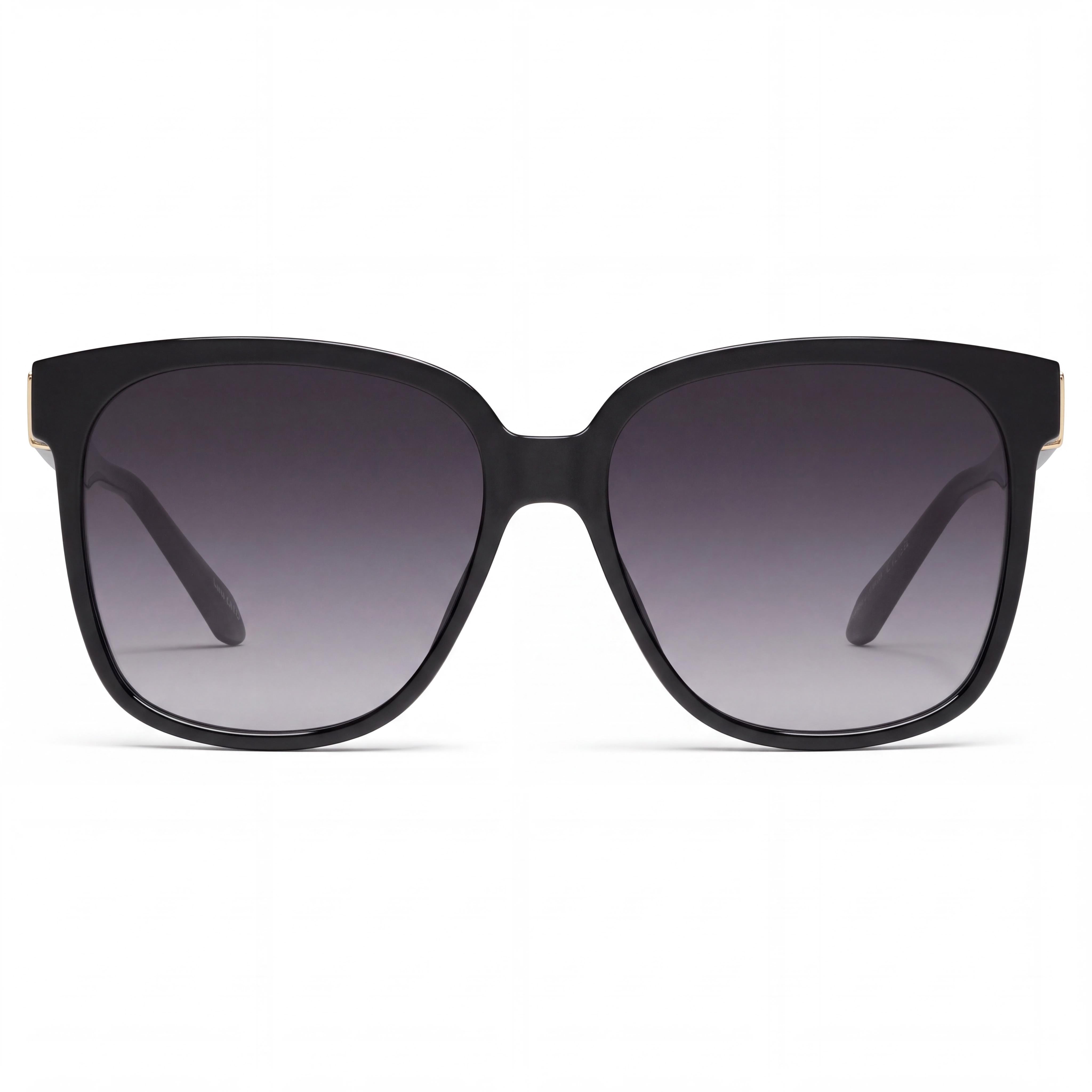 QUAY AUSTRALIA Wide Awake Women's Black Injection Oversized Smoked Polycarbonate UV Protected Sunglasses, Photo 2