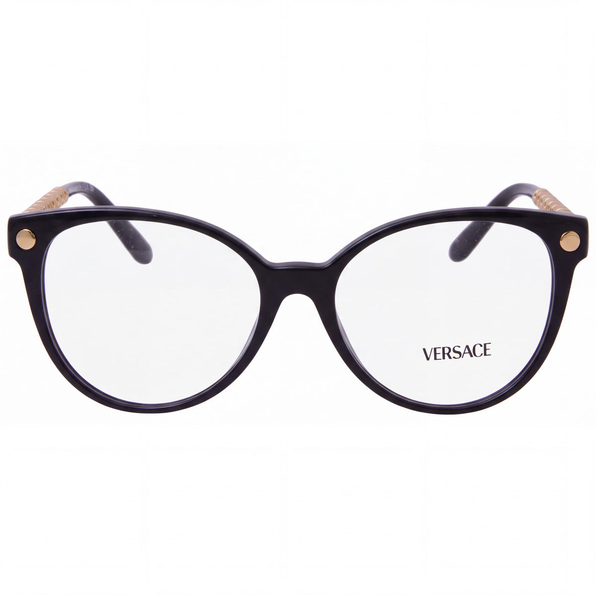 Versace Ve 3353 Women's Eyeglasses featuring Black Acetate Frame and Clear Lenses, 54mm Lens Width, Photo 2