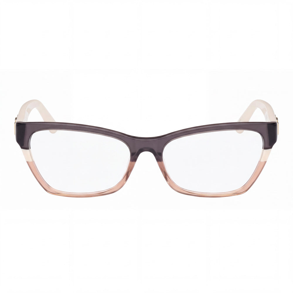 Gafas para mujer GUESS Gu2979 con montura de plástico color marfil a rayas grises y lentes transparentes, 52 mm de ancho de lente