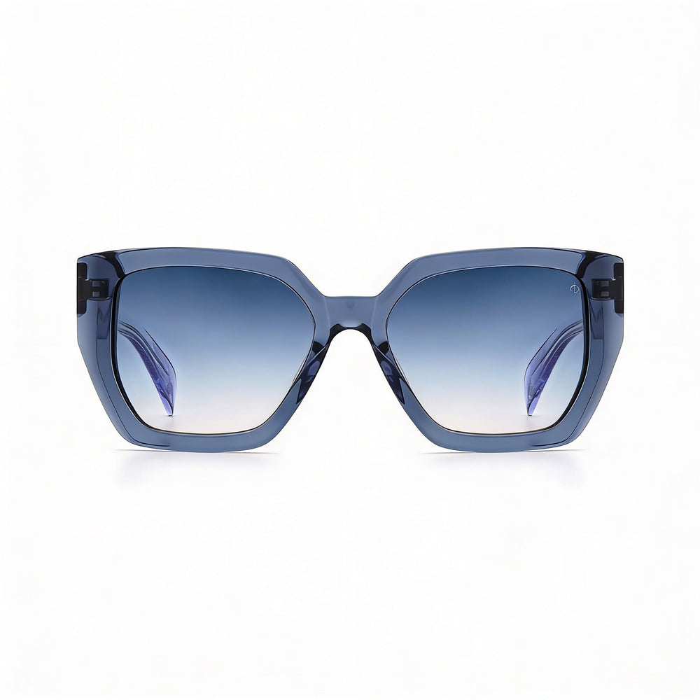 Gafas de sol Rag & Bone Rnb1052/S para mujer, acetato gris, doble tono azul melocotón, sin polarizar, protección UV, 54 mm