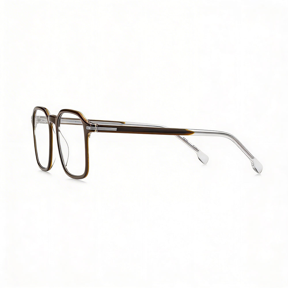 Anteojos Hugo Boss Audio Systems Modern para hombre, color marrón, de acetato ecológico ligero, sin polarizar, con lentes de demostración, 51-19-145