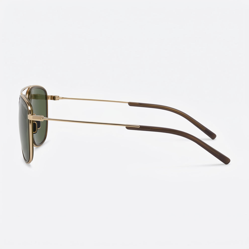 Porsche Design Modern Men's Gold Injected Frame Grey Green Non-Polarized UV Protection 57mm Sunglasses