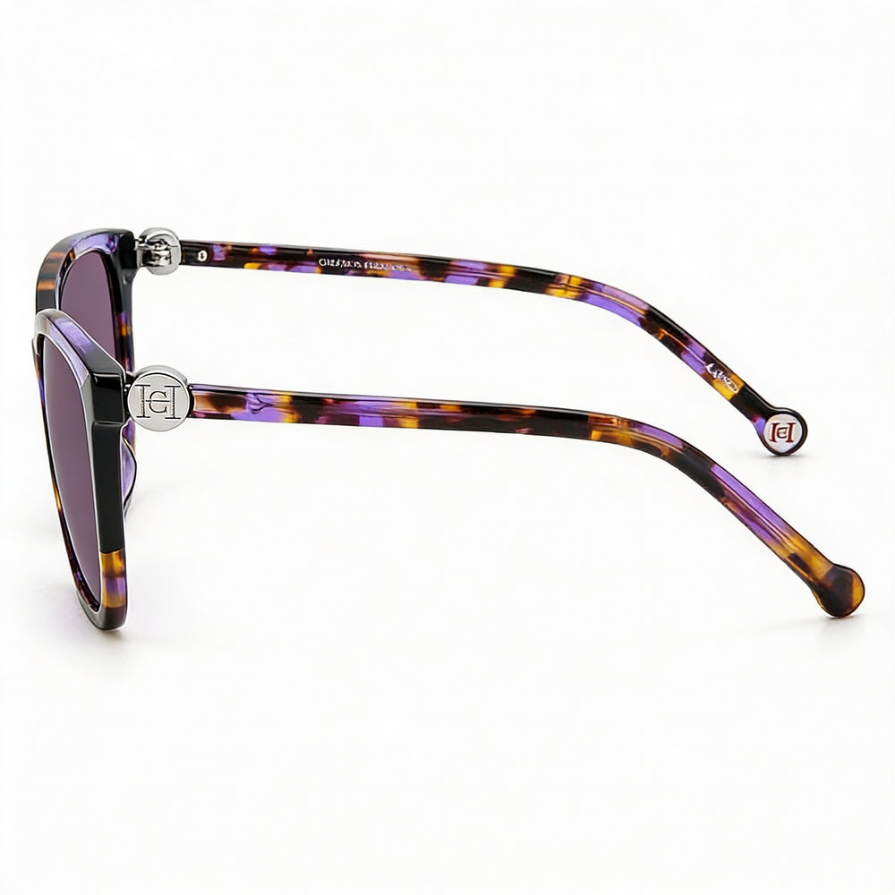 Carolina Herrera Ch 0052/S Women's Rectangular Plastic Sunglasses Violet Havana Black 58mm 100% UV Protection