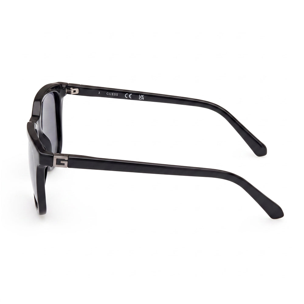 GUESS Gu00170 Unisex Shiny Black Injected Frame Smoke Non-Polarized UV 400 Sunglasses 53mm Lens Width