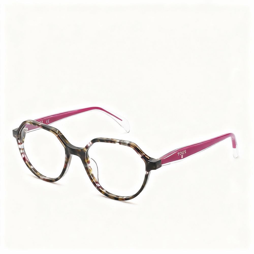 Gafas de vista TOUS Geometric para mujer, montura completa de acetato de celulosa, color marrón, rojo, habana, 51-17-135