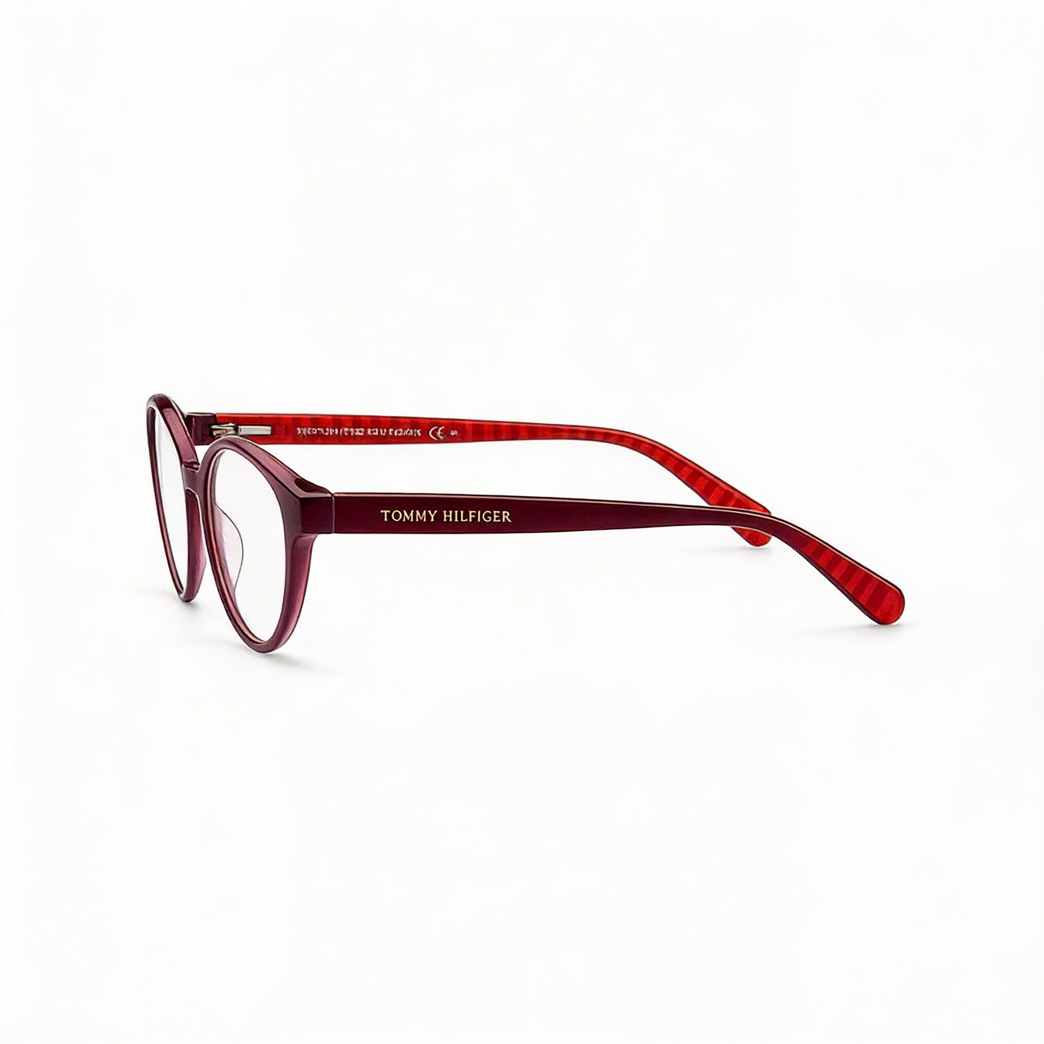Tommy Hilfiger Modern Women's Optical Frame in Burgundy Pattern Red, Size 50-17-140, Photo 3