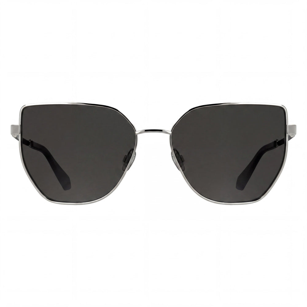 Calvin Klein Jeans Ckj25209s Women's Silver Metal Butterfly Sunglasses with UV Protected Grey Non-Polarized Lenses 57mm