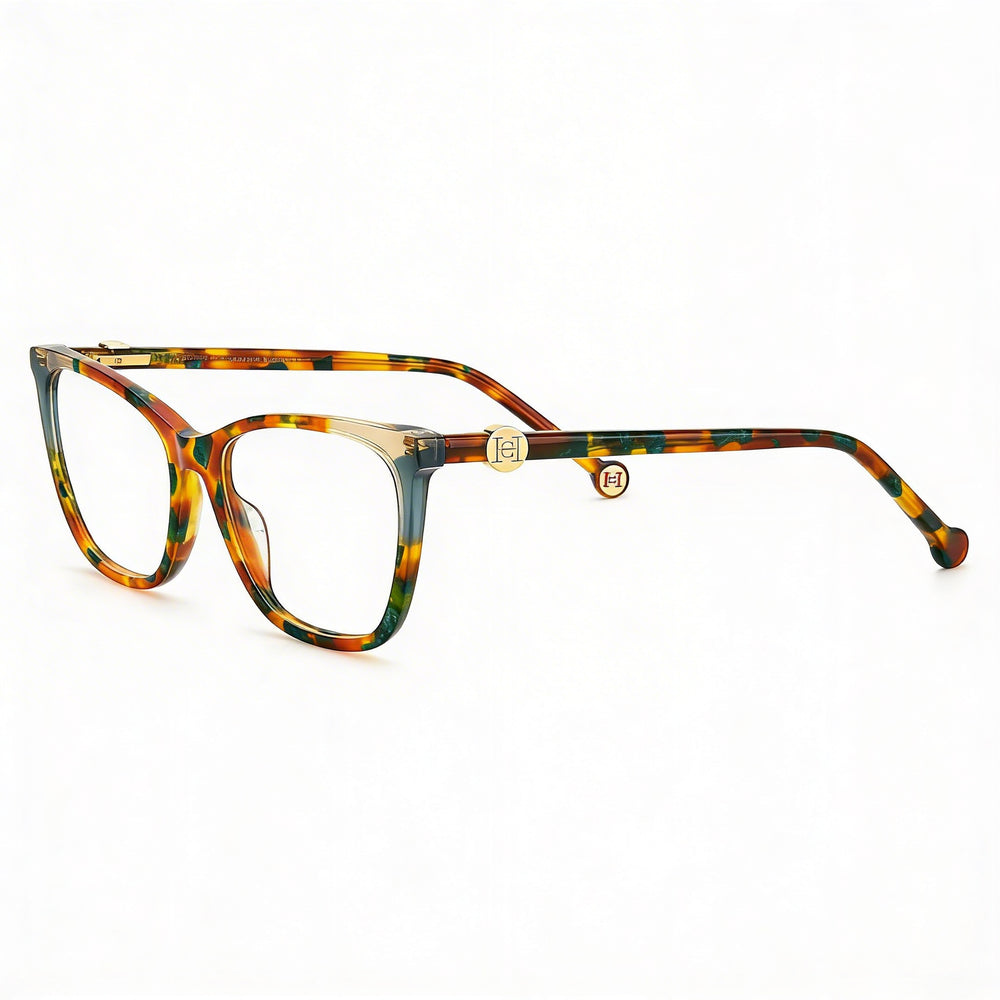 Carolina Herrera Gafas de Mujer Modernas de Acetato Cat Eye Verde Habana Verde 53-17-145