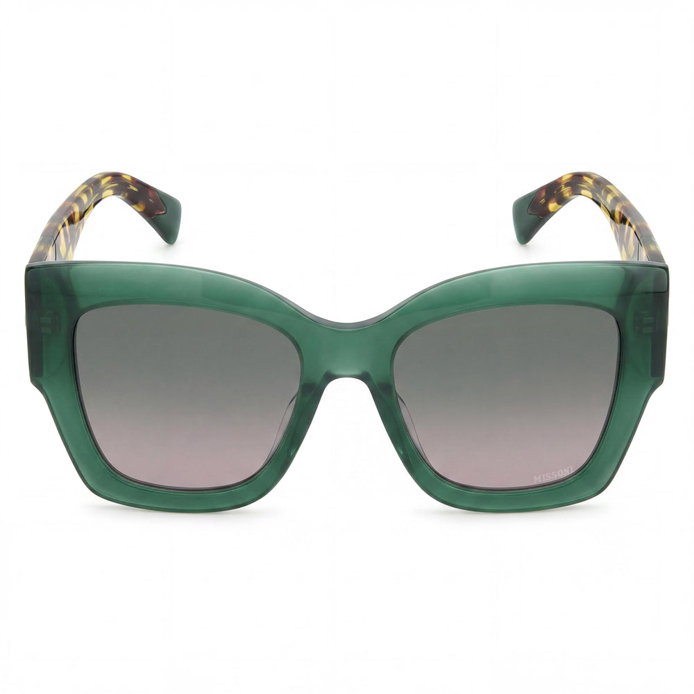 Gafas de sol Missoni Missoni de acetato verde Havana de temporada para mujer con lentes de poliéster verdes de 53 mm