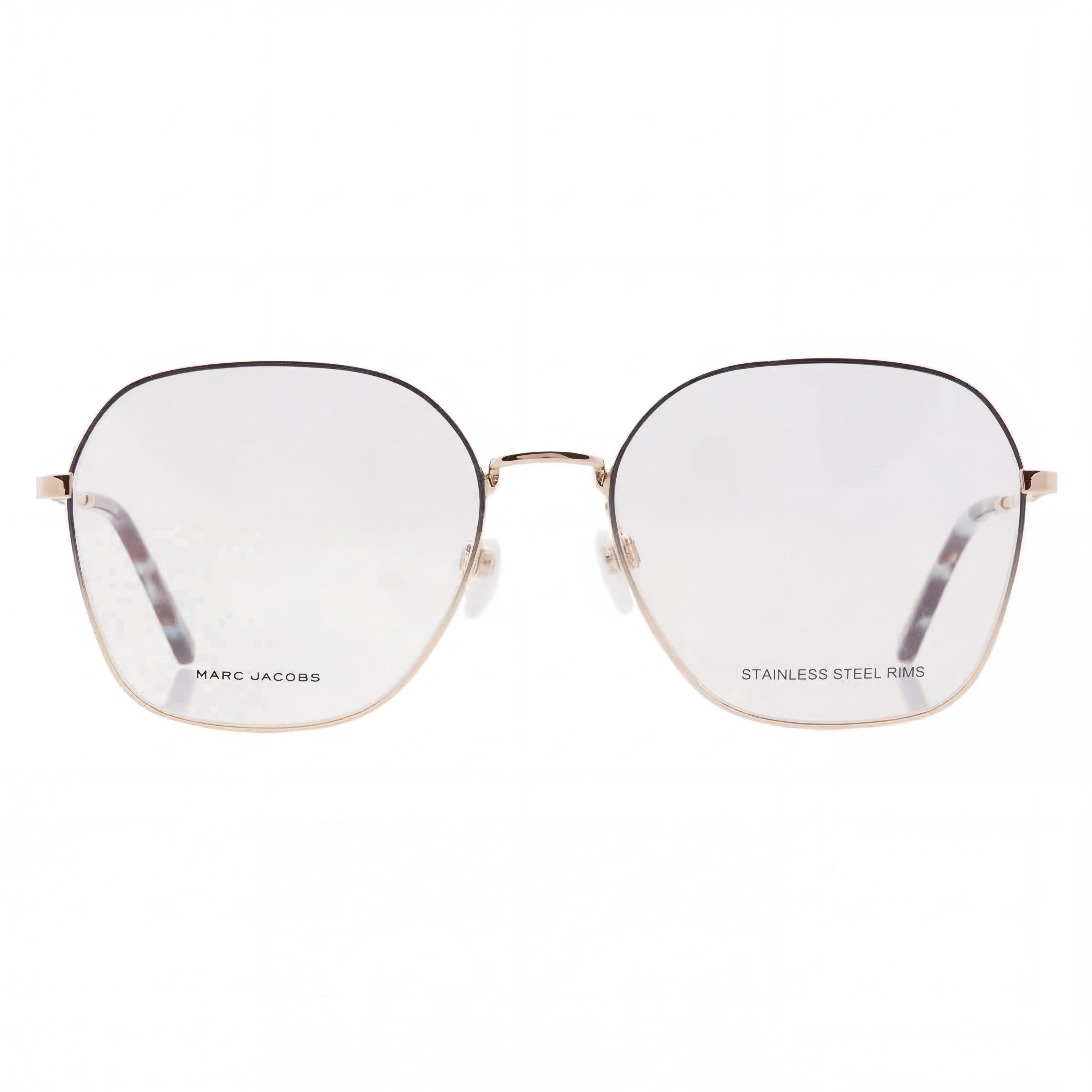 Marc Jacobs - Montura óptica informal de acero inoxidable para hombre con lentes de plástico transparente no polarizadas (56-17-145 mm), Photo 2