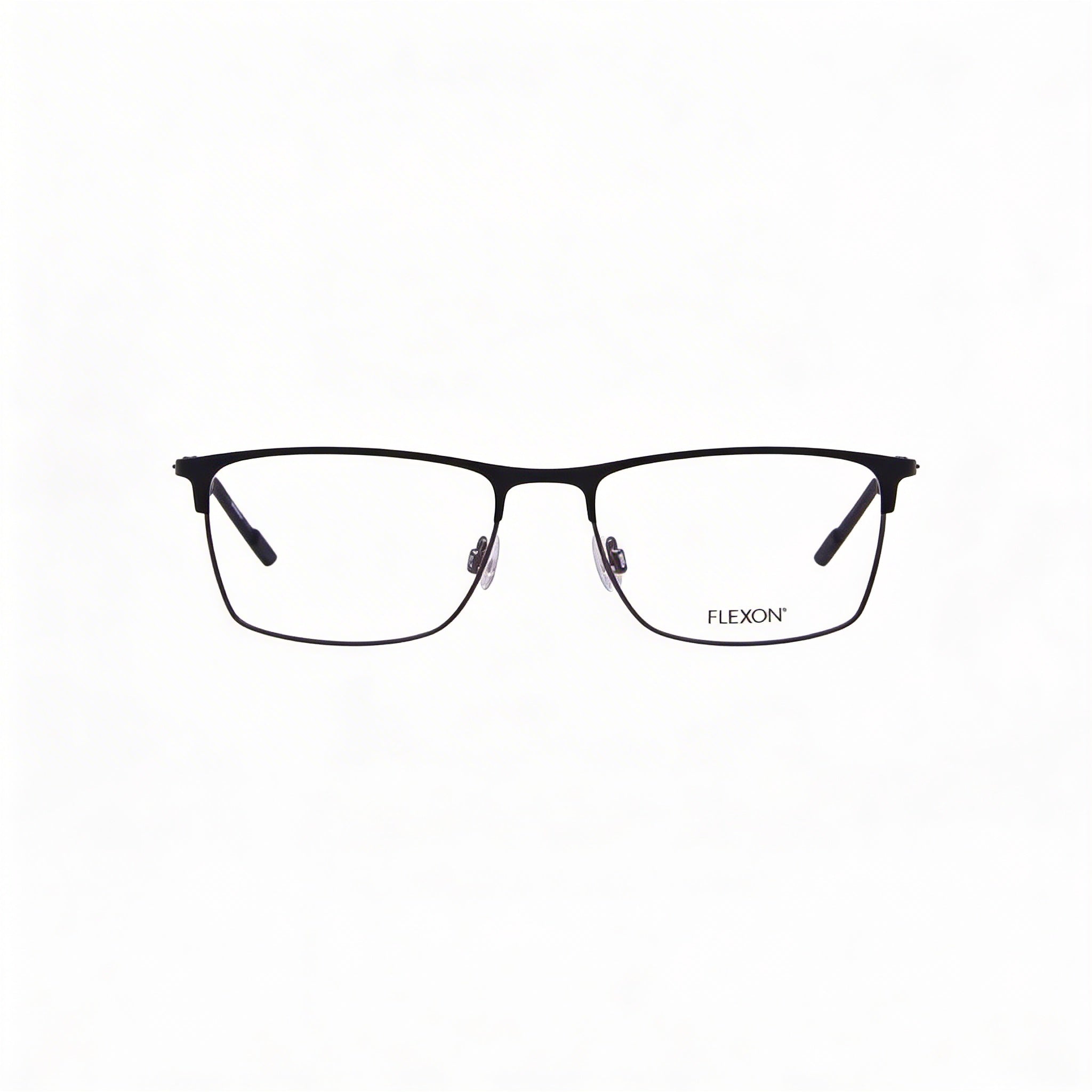 Flexon E1141 Men's Acetate Matte Black Gunmetal Rectangle Eyeglasses 56mm, Photo 3