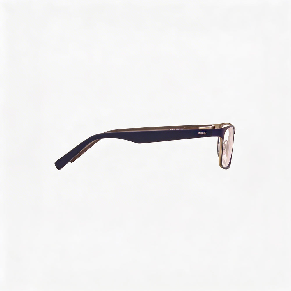 Gafas Hugo Boss Hg-0209 para hombre, montura completa metálica rectangular, azul gris mate 54-18-140