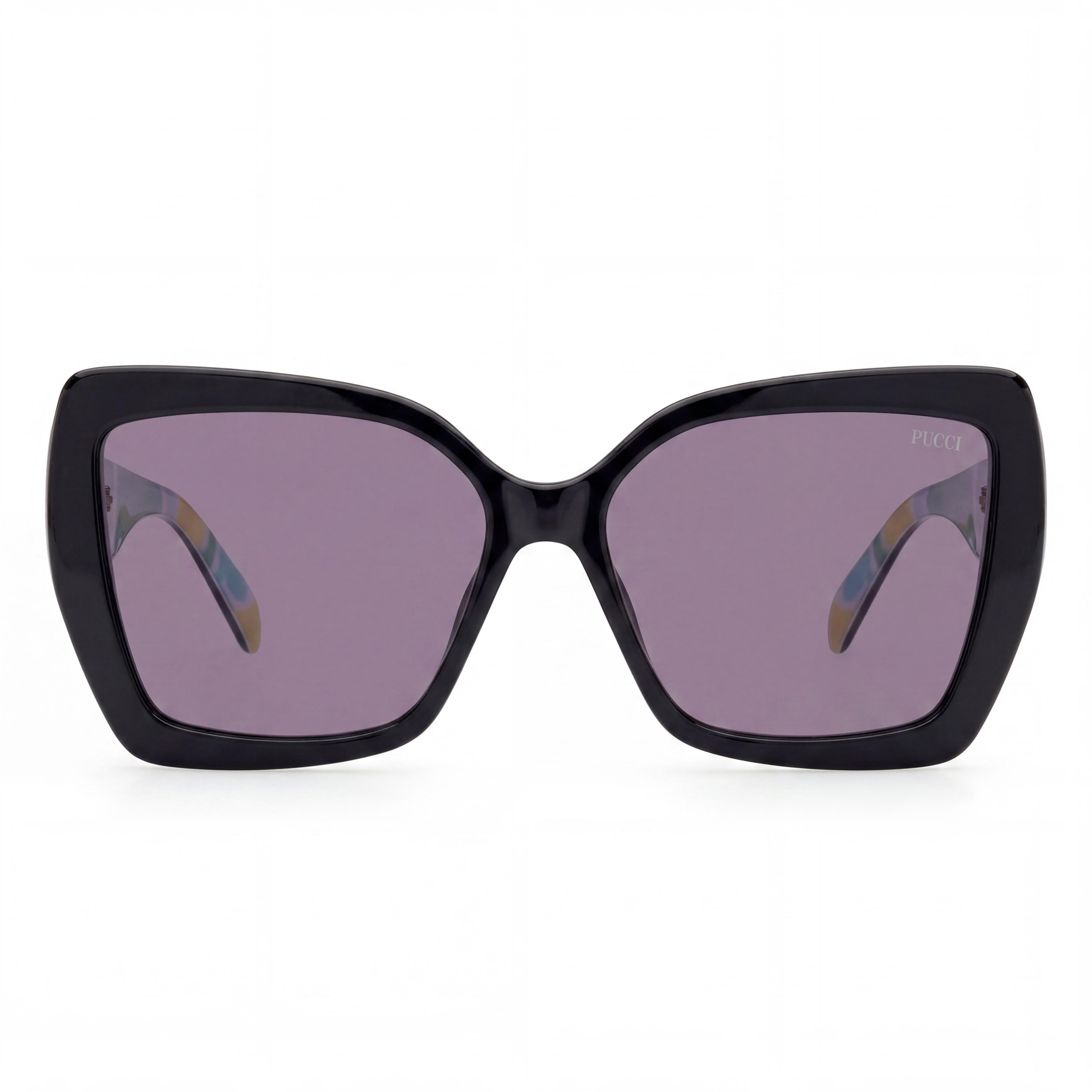 Emilio Pucci Casual Unisex Shiny Black Tropicana Green Turquoise Butterfly Smoke Lens UV Sunglasses 58mm, Photo 2