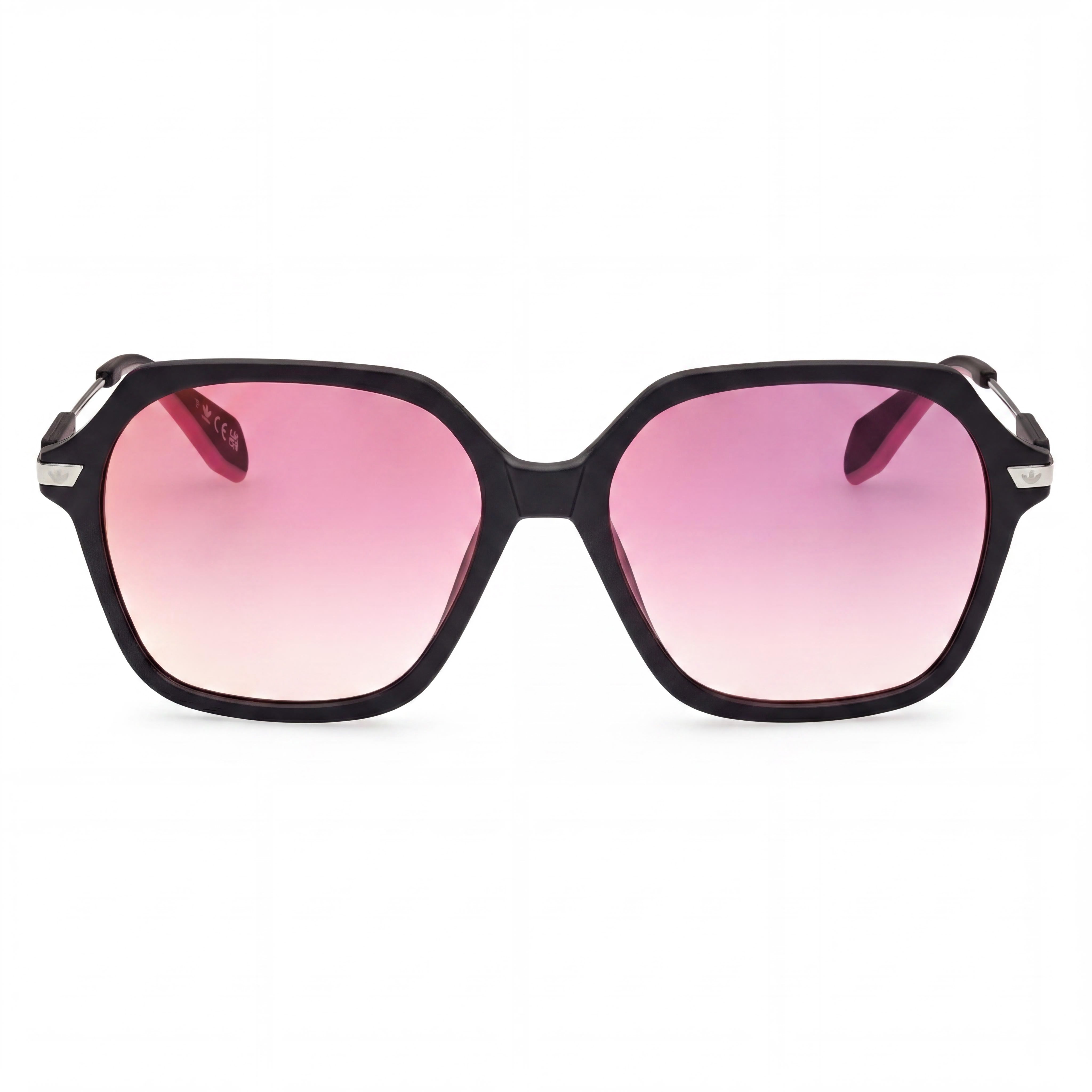 Gafas Adidas Originals Or0082 para mujer, montura de plástico, negro mate, lentes burdeos de espejo no polarizadas con protección UV, 55mm, Photo 2