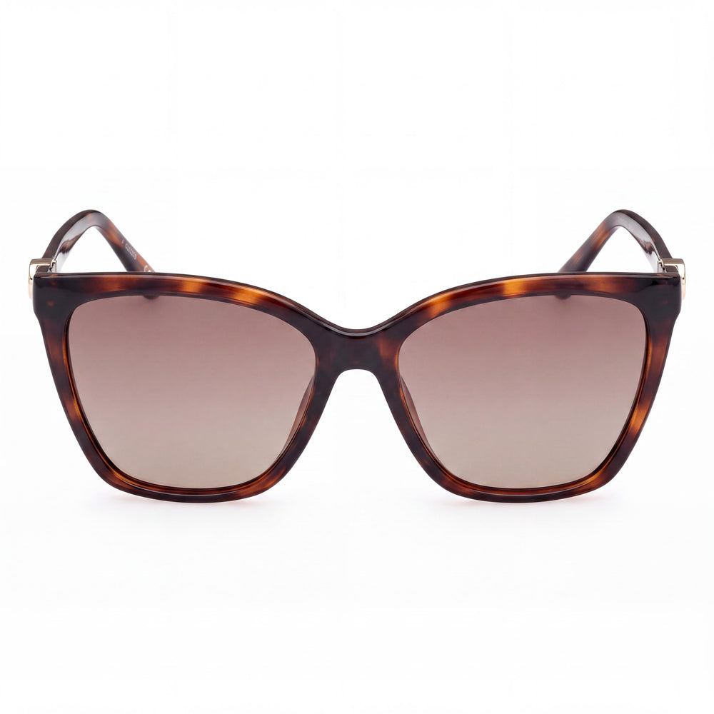 GUESS GU00191 Gafas de sol para mujer con montura inyectada Dark Havana y lentes de acetato de celulosa marrón de 56 mm, 100 % protección UV