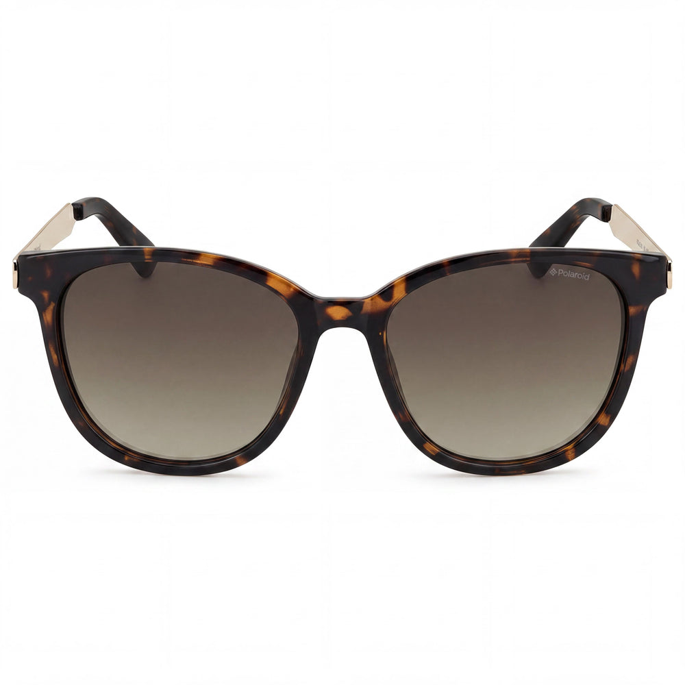 Gafas de sol Polaroid Pld 4125/G/S para mujer, color blanco y marrón, con montura de CO-POLYESTER ecológico, lentes marrones con protección UV, 52 mm