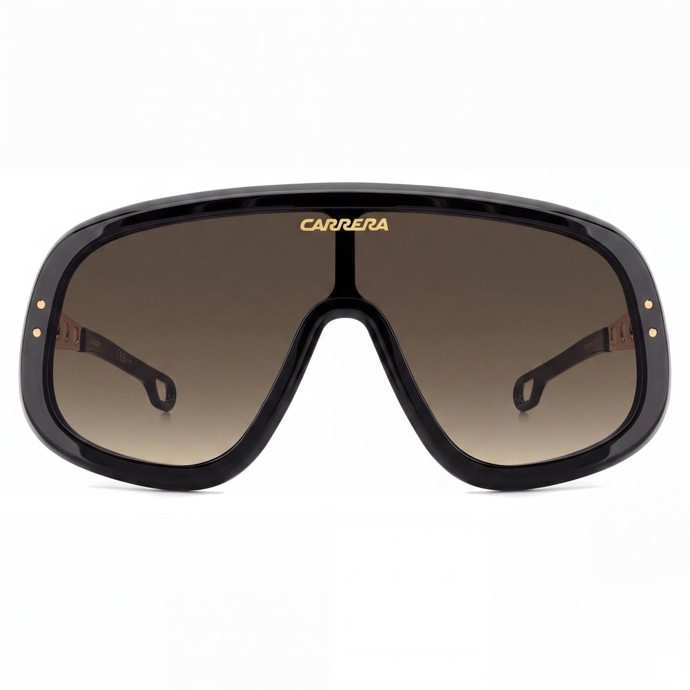 Gafas de sol Carrera Casual unisex, montura de plástico negro y dorado, cristales antirreflejos negros, marrones y verdes, protección UV 99-01-140