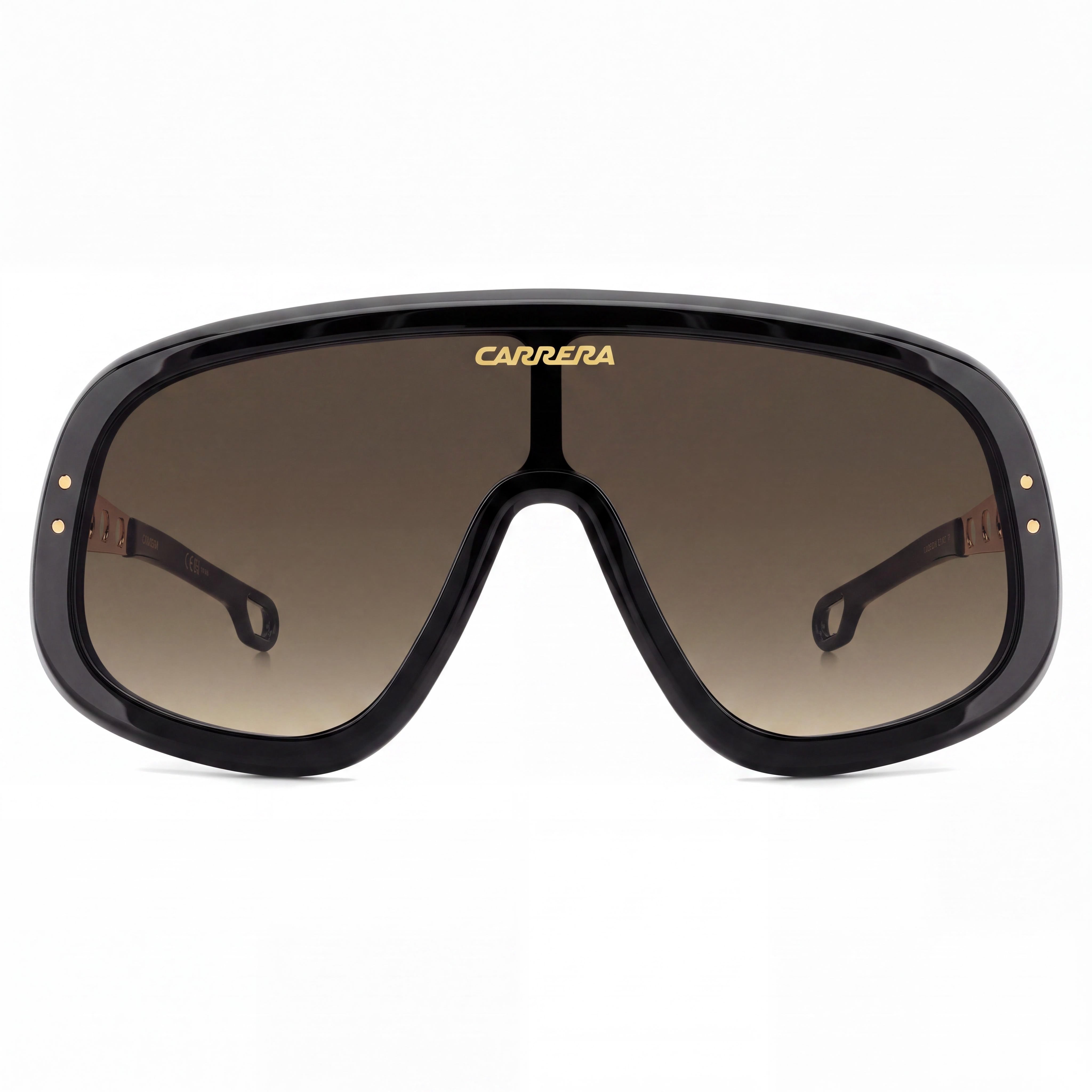 Carrera Casual Unisex Sunglasses, Black Gold Plastic Frame, Black Brown Green Antireflex Lenses, UV Protection 99-01-140, Photo 2