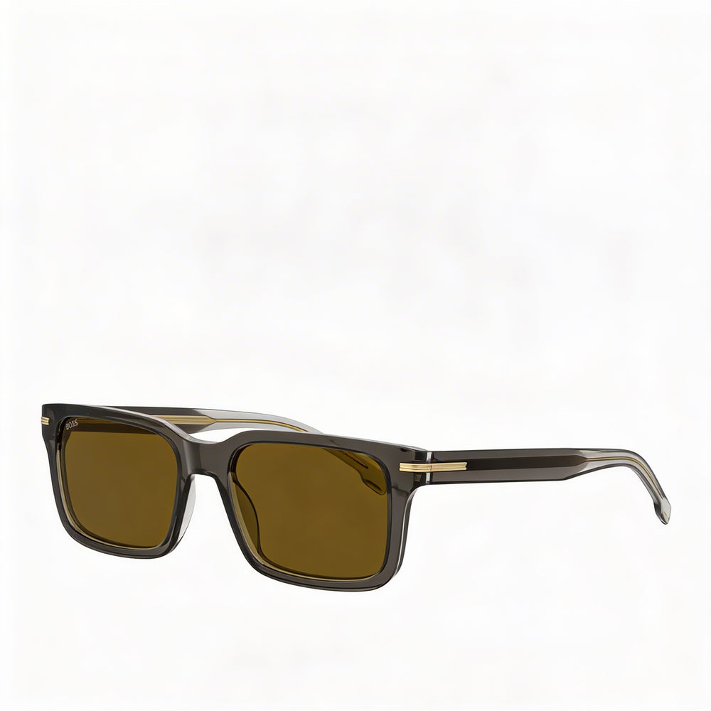 Gafas de sol Hugo Boss modernas para mujer negras y grises de ACETATO ECOLÓGICO con cristales marrones con protección UV 54-19-145