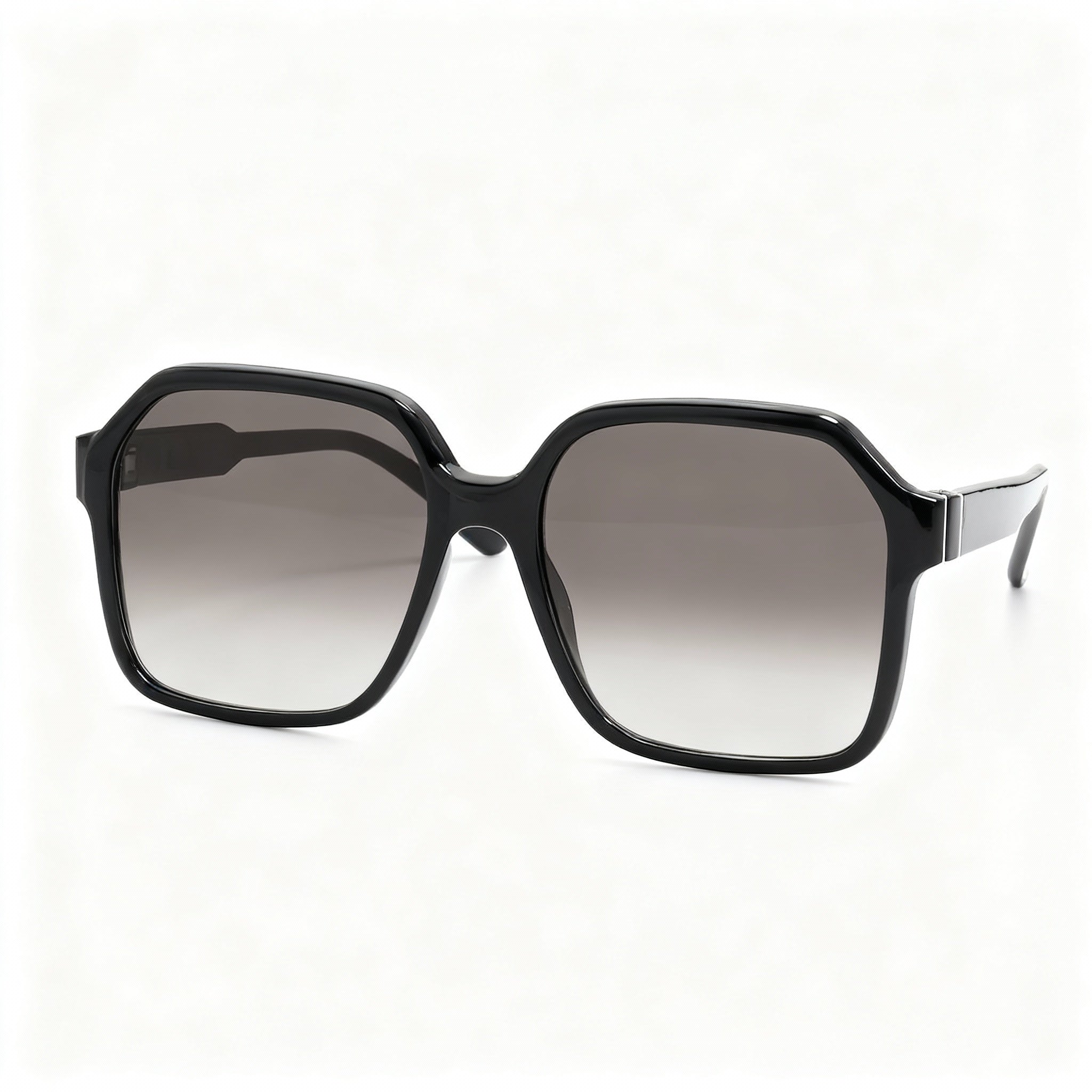 Salvatore Ferragamo SF1069S Women's Black Acetate Square Grey Gradient Non-Polarized Sunglasses 56mm, Photo 3