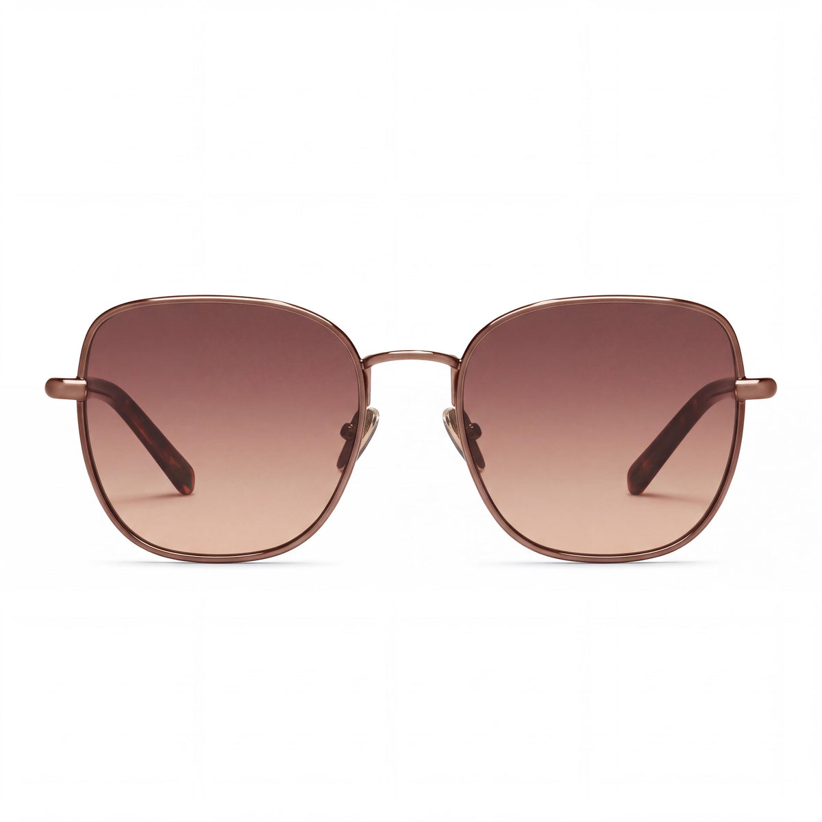 QUAY AUSTRALIA Uptown Women's Square Plastic Sunglasses, Champagne Brown Fade White Frame, Brown Fawn Lens, 58mm, UV Protection, Photo 2