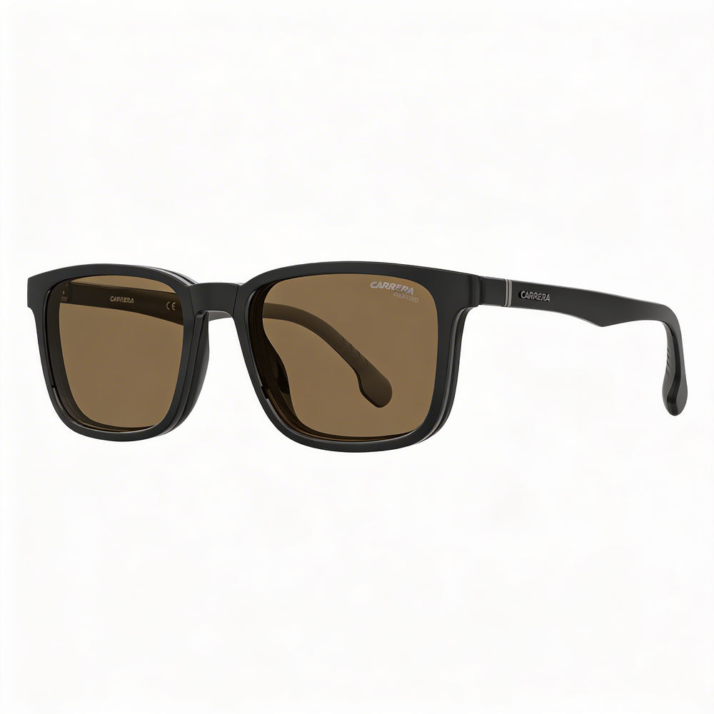 Carrera CA-8045-CS Unisex Black/Brown Clip-on Injection Propionate Sunglasses with 100% UV Protection Bronze Lens 53mm