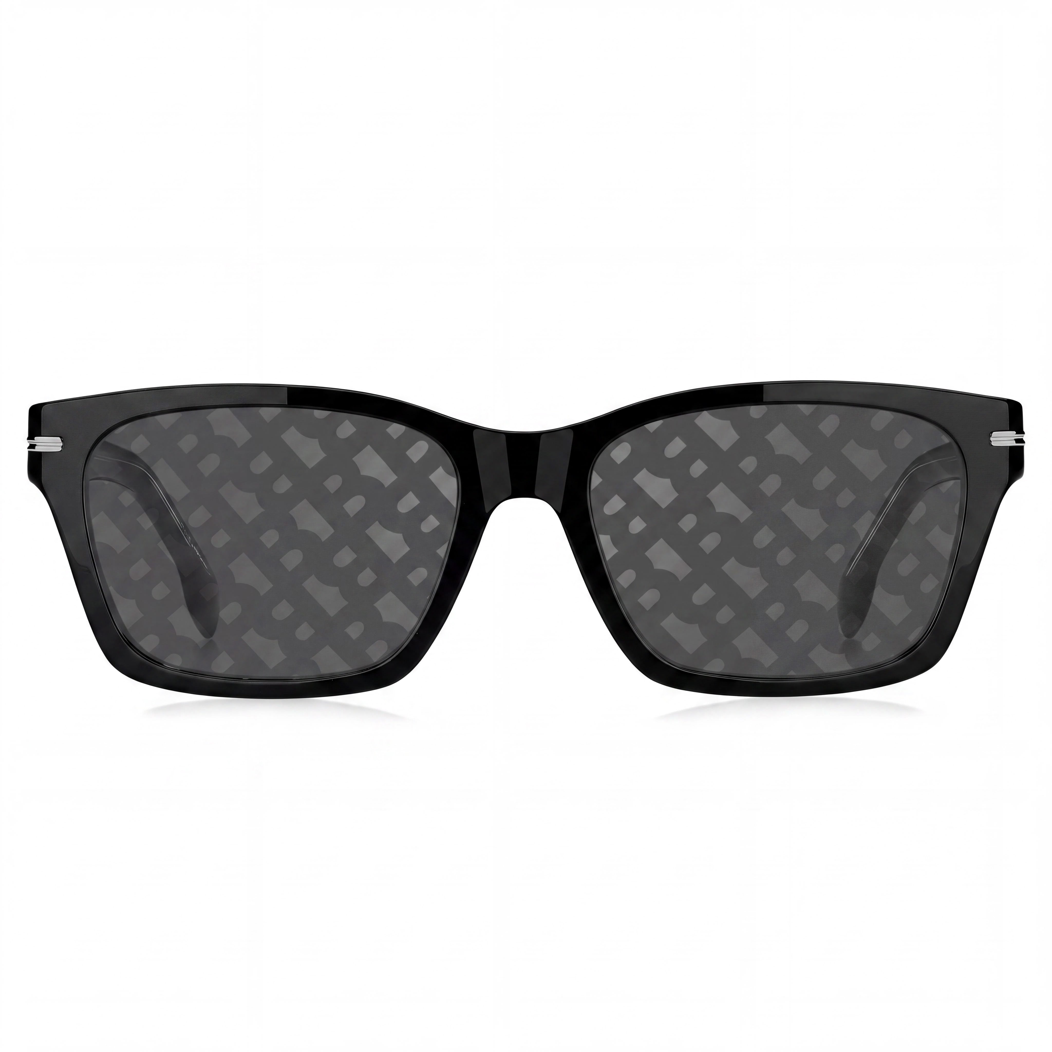 Hugo Boss Boss 1739/F/Sk Rectangular Women's Black Acetate Frame Grey Mirror Silver Polycarbonate Lens UV Protection Sunglasses 56mm, Photo 2