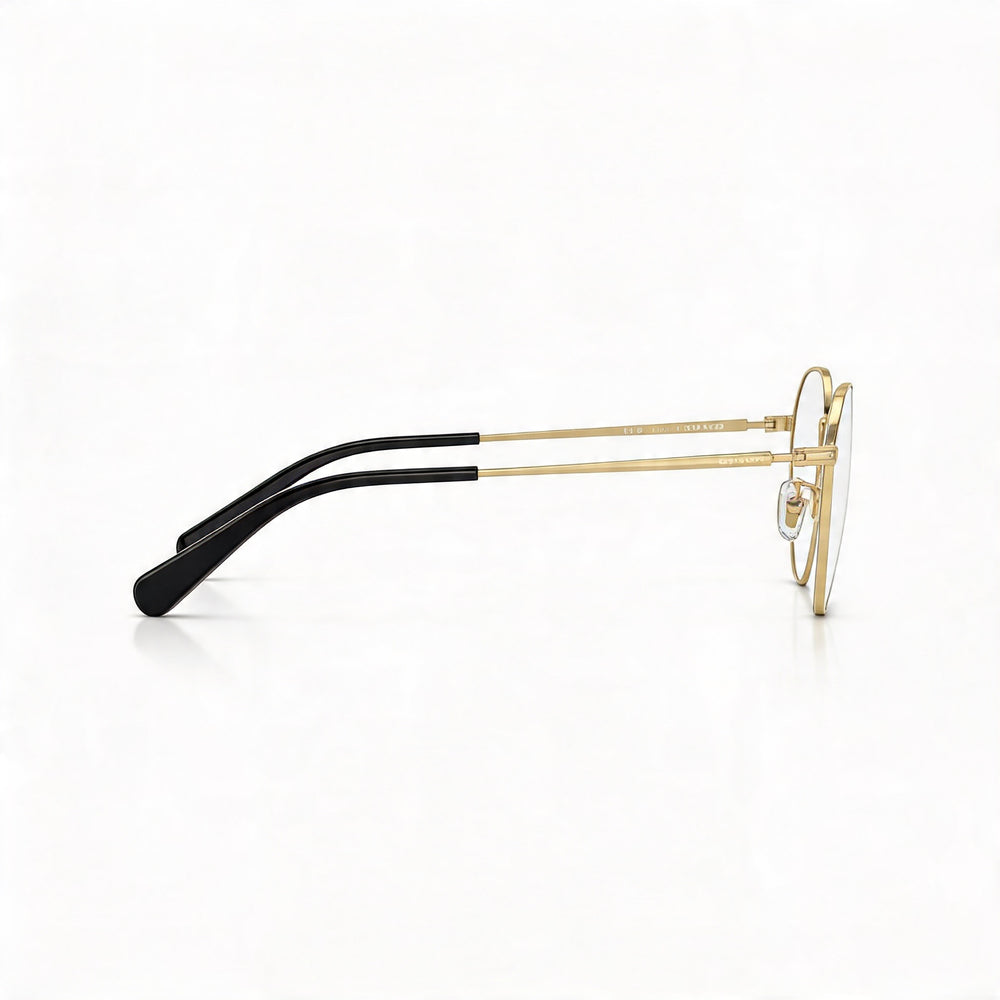 Armazón para gafas de hombre COACH Hc5170, metal redondo, dorado claro brillante, lente de demostración, 52 mm
