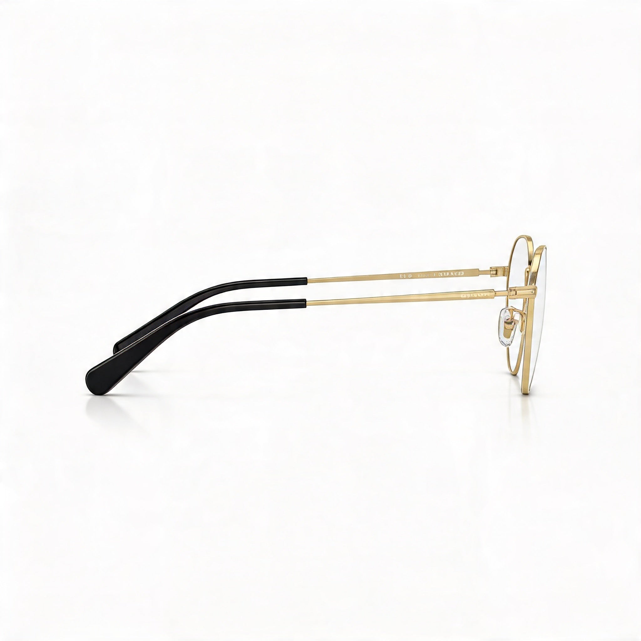 COACH Hc5170 Men's Round Metal Eyeglass Frame, Shiny Light Gold, Demo Lens, 52mm, Photo 3