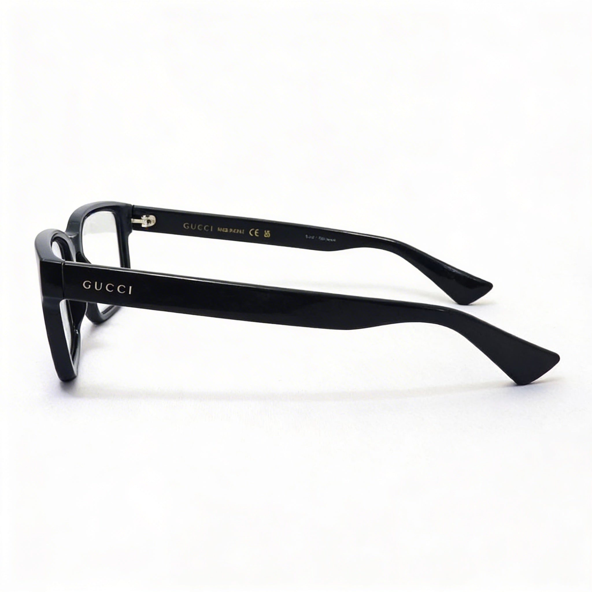 Gucci Minimalist Unisex Plastic Frame Black Transparent Rectangular Optical Eyeglasses 54-19-145mm, Photo 3