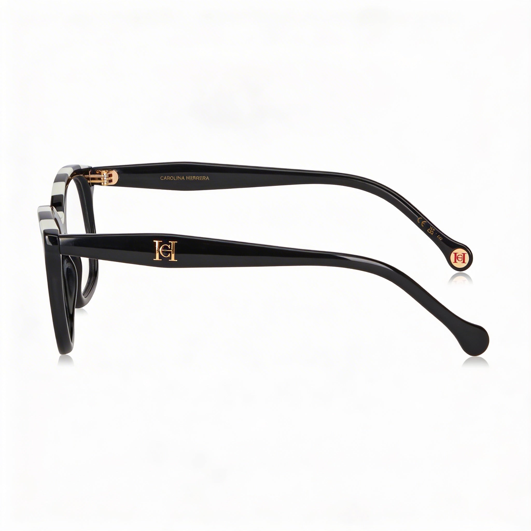 Carolina Herrera Her 0147 Gafas de Acetato Estilo Moderno para Mujer en Blanco Negro, Ancho de Lente 54mm, Photo 2