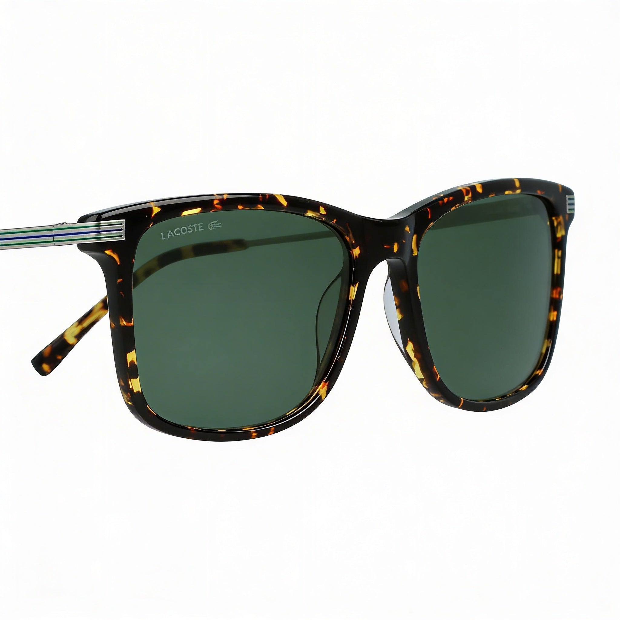 Lacoste Classic Rectangular Unisex Sunglasses with Dark Havana Plastic Frame and UV Protection 56mm, Photo 2