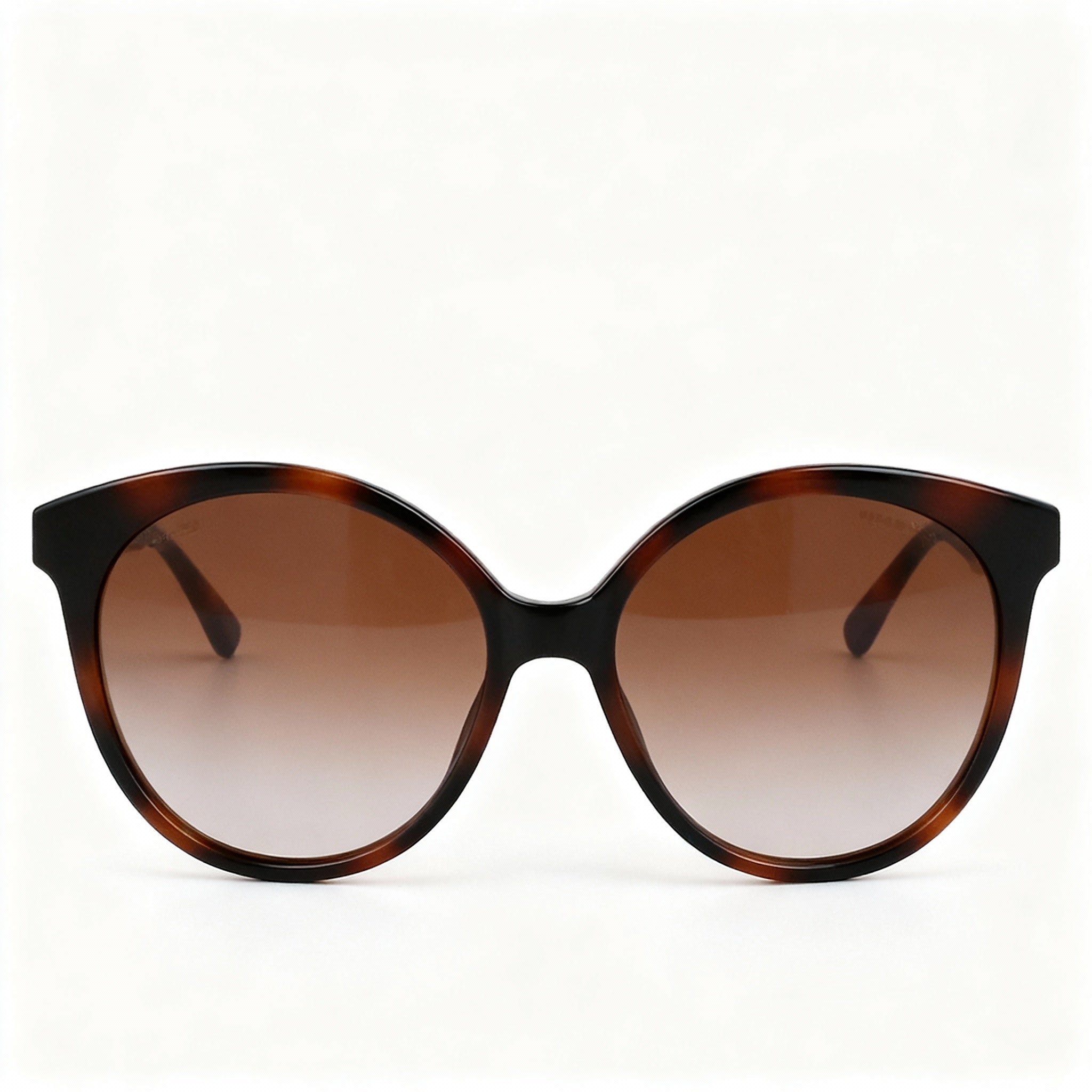 Salvatore Ferragamo Classic Women's Tortoise Plastic Round Non-Polarized Sunglasses Brown Gradient Lenses 58mm