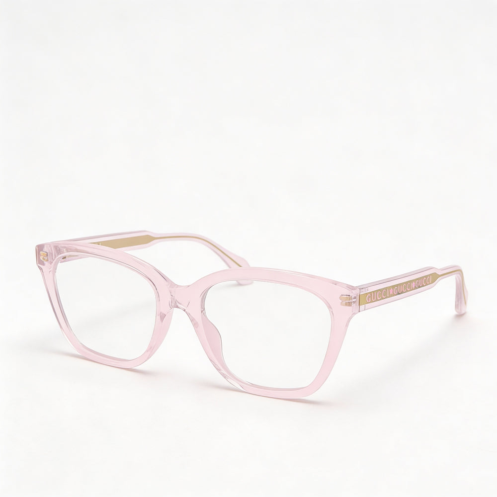 Gucci GG0566ON-004 Pink Transparent Cat-eye Women's Eyeglasses Acetate Polycarbonate 52/18/140