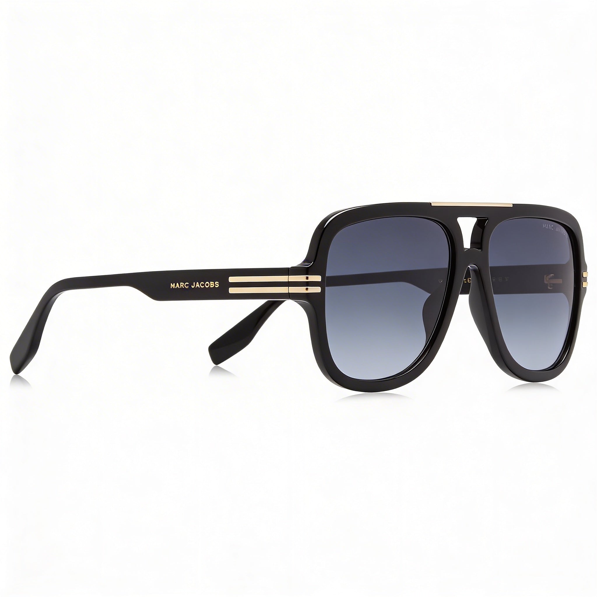 Marc Jacobs Comtemporary Unisex Black Acetate Sunglasses with UV Protection, Dark Grey Shaded Lenses 58mm, Photo 3