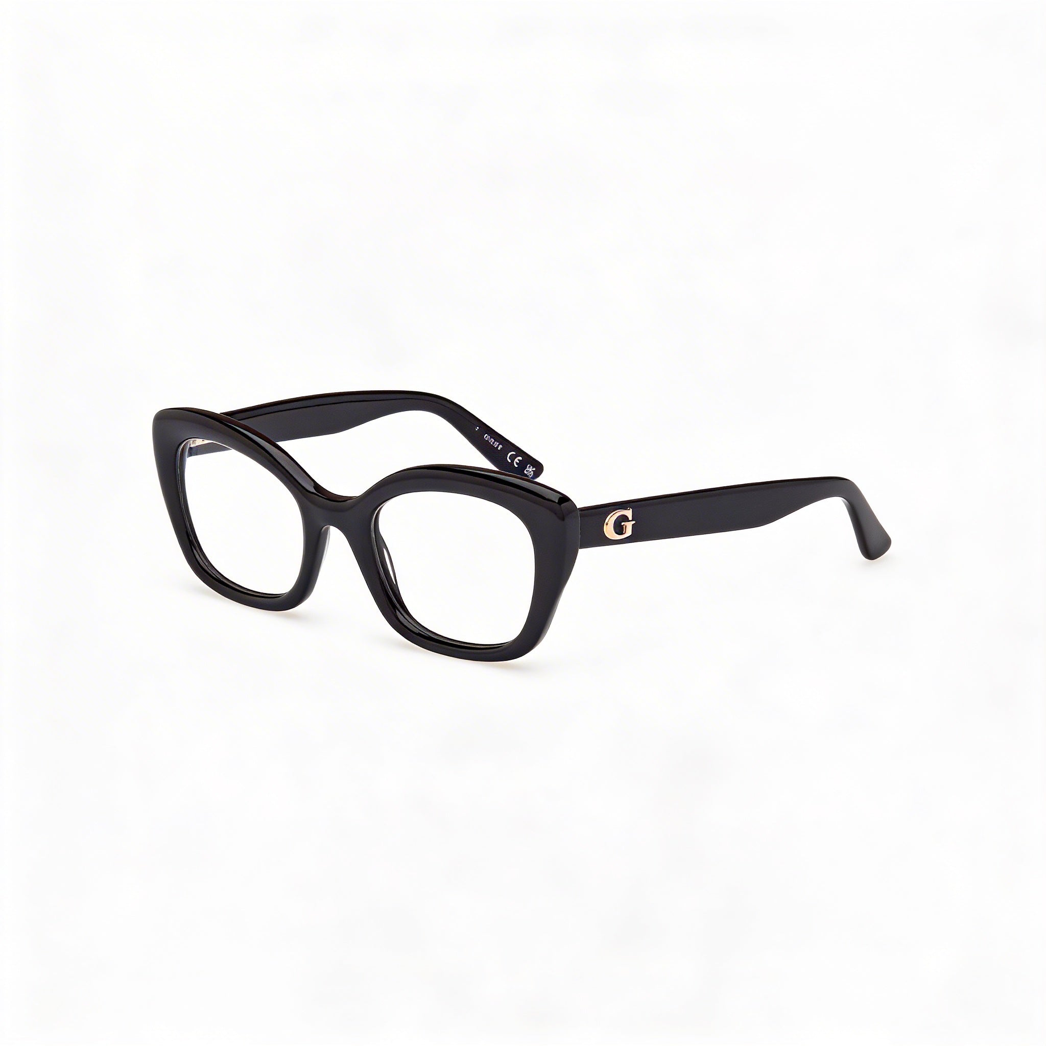 Gafas GUESS Gu50225 para mujer, montura de plástico negro brillante, lentes transparentes, 51-22-140 mm, Photo 2