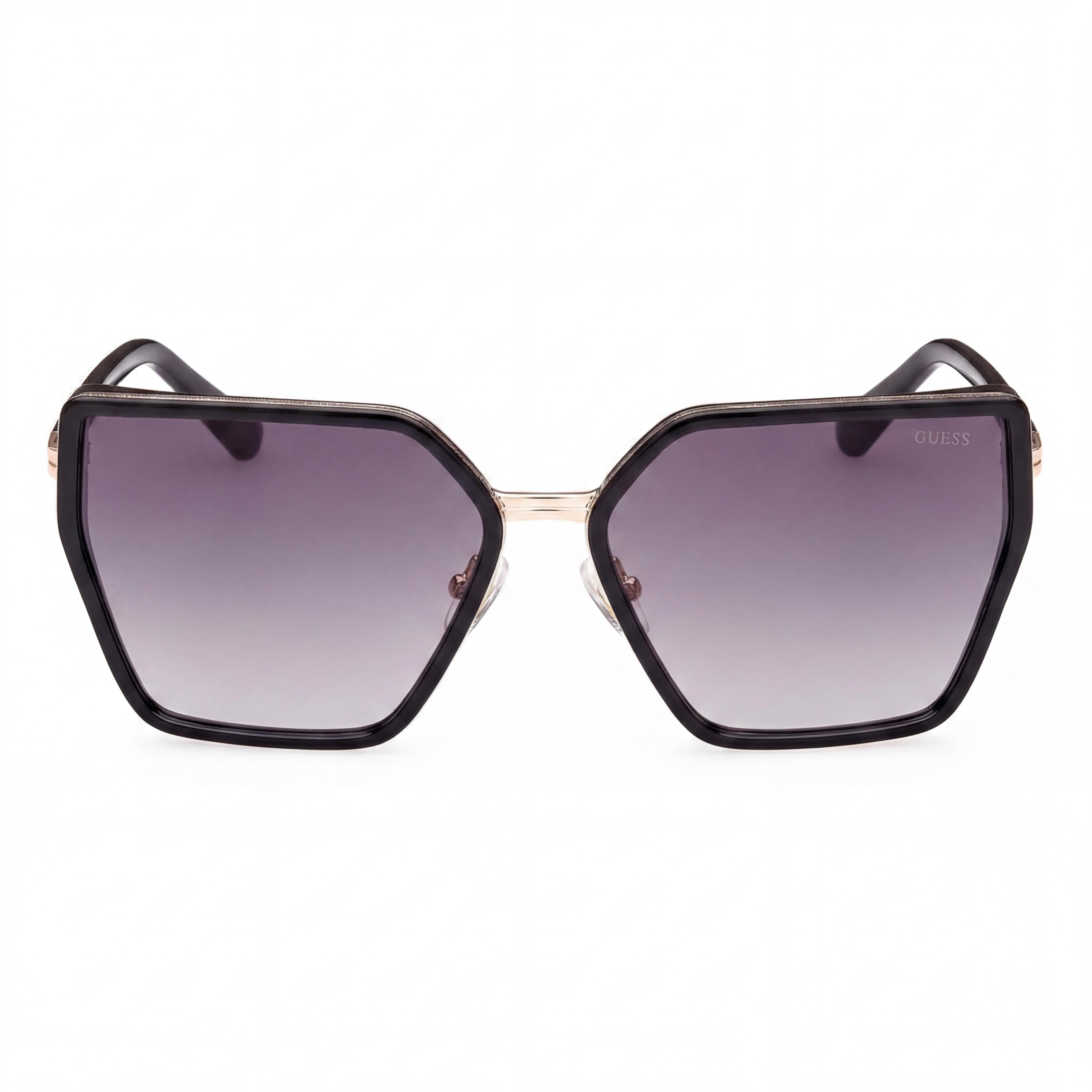 GUESS Casual Women's Glossy Black Smoke Gradient Plastic Frame UV Sunglasses with Shiny Black Gradient Smoke Lenses 59mm, Photo 2