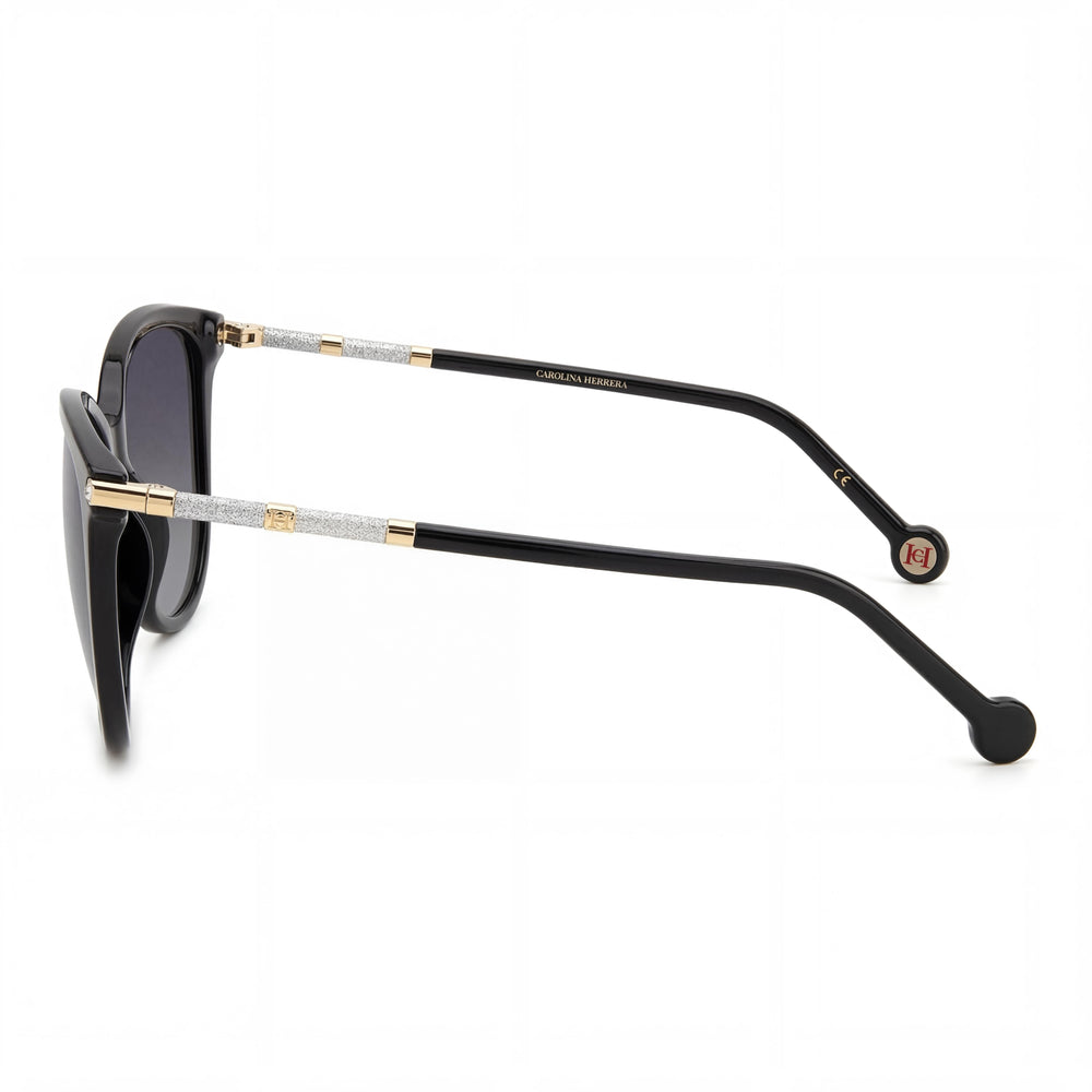 Carolina Herrera Her 0189/G/S Gafas de sol de mujer con protección UV, armazón de plástico, color negro/dorado, sombreado gris oscuro 57 mm