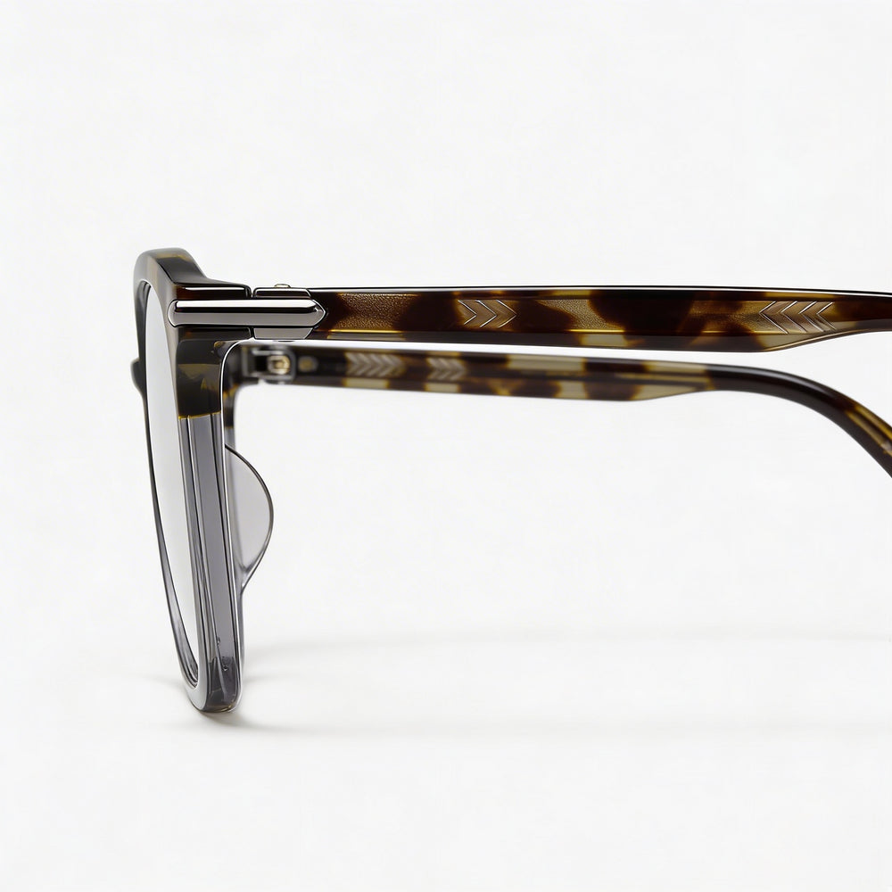 Gafas para hombre rag & bone RNB7024 con montura de acetato, negro/gris con lentes transparentes, 51-19-145 mm