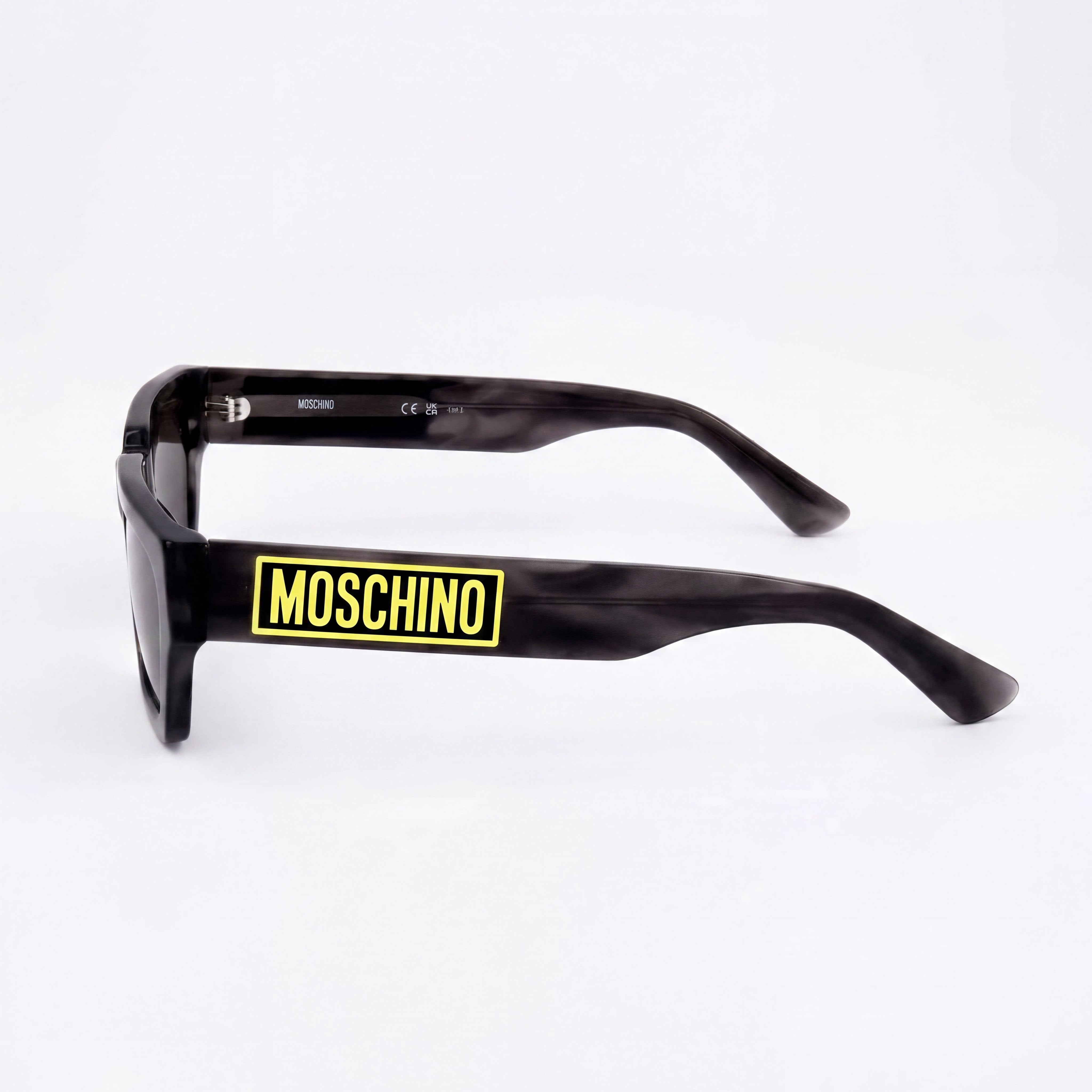 Moschino Casual Men's Grey Horn Acetate Frame Sunglasses with Grey Polycarbonate Lenses & UV Protection 55mm, Photo 3