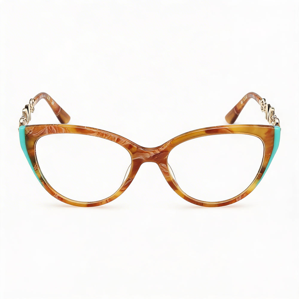 Guess by Marciano Gm50006 Men's Plastic Eyewear Light Brown Havana Shiny Pale Gold 54mm