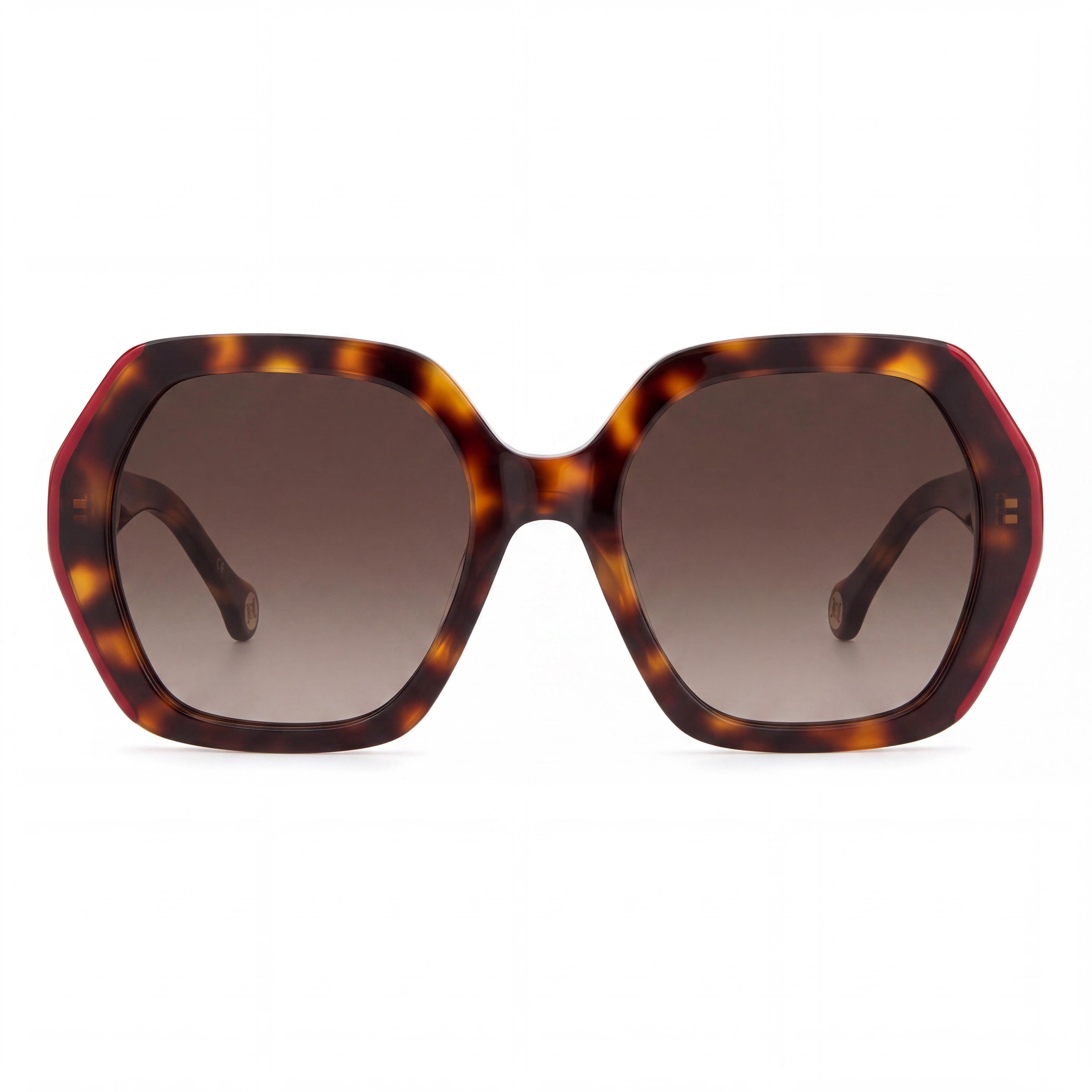 Carolina Herrera Unisex Rectangular Esencial Havana Rojo Montura Acetato Lente Marrón Sombreado 55mm Protección UV, Photo 2
